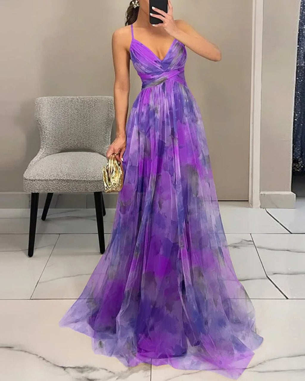 Giselle Floral Chiffon Maxi Dress