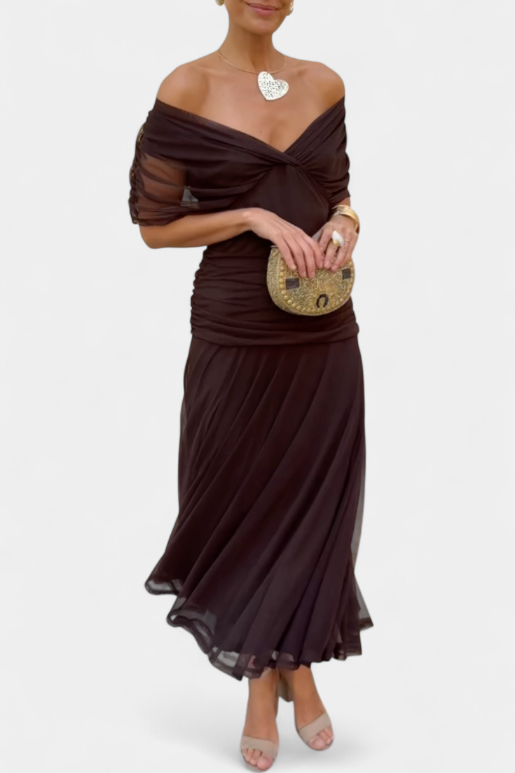 Florendra | Long Floral V-Neck Dress
