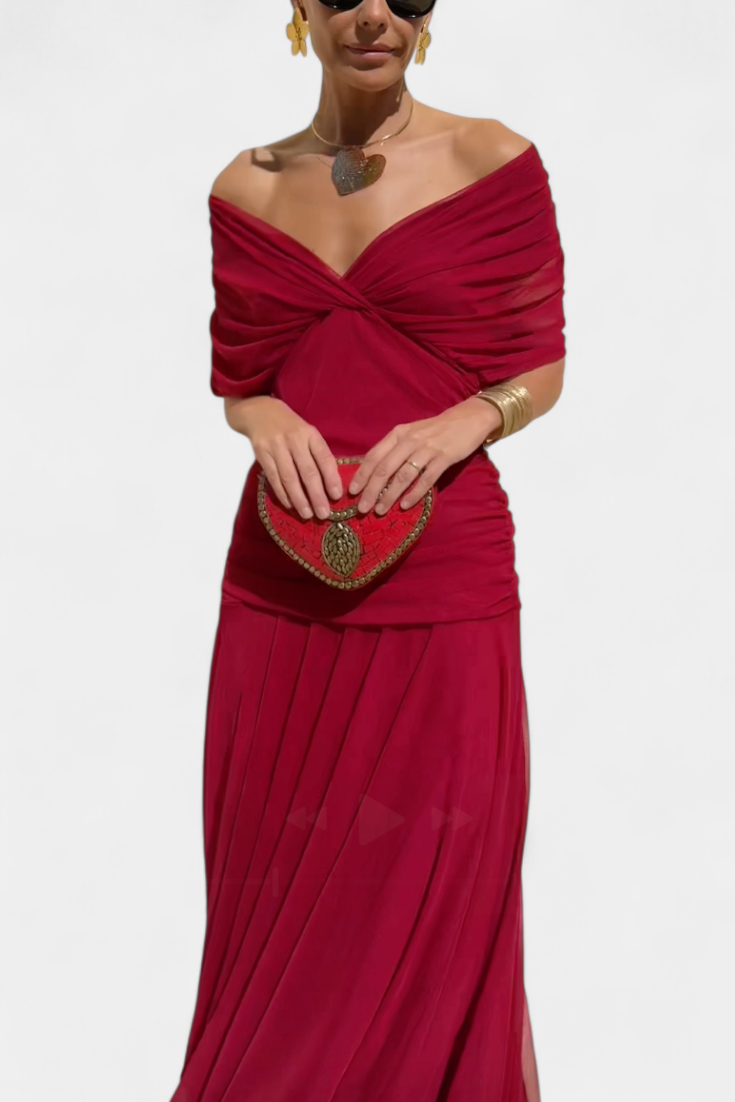 Florendra | Long Floral V-Neck Dress
