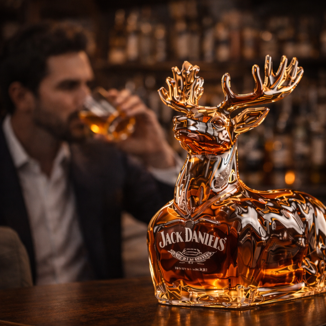 Jack Daniel's Whiskey Bottle - Reindeer Edition