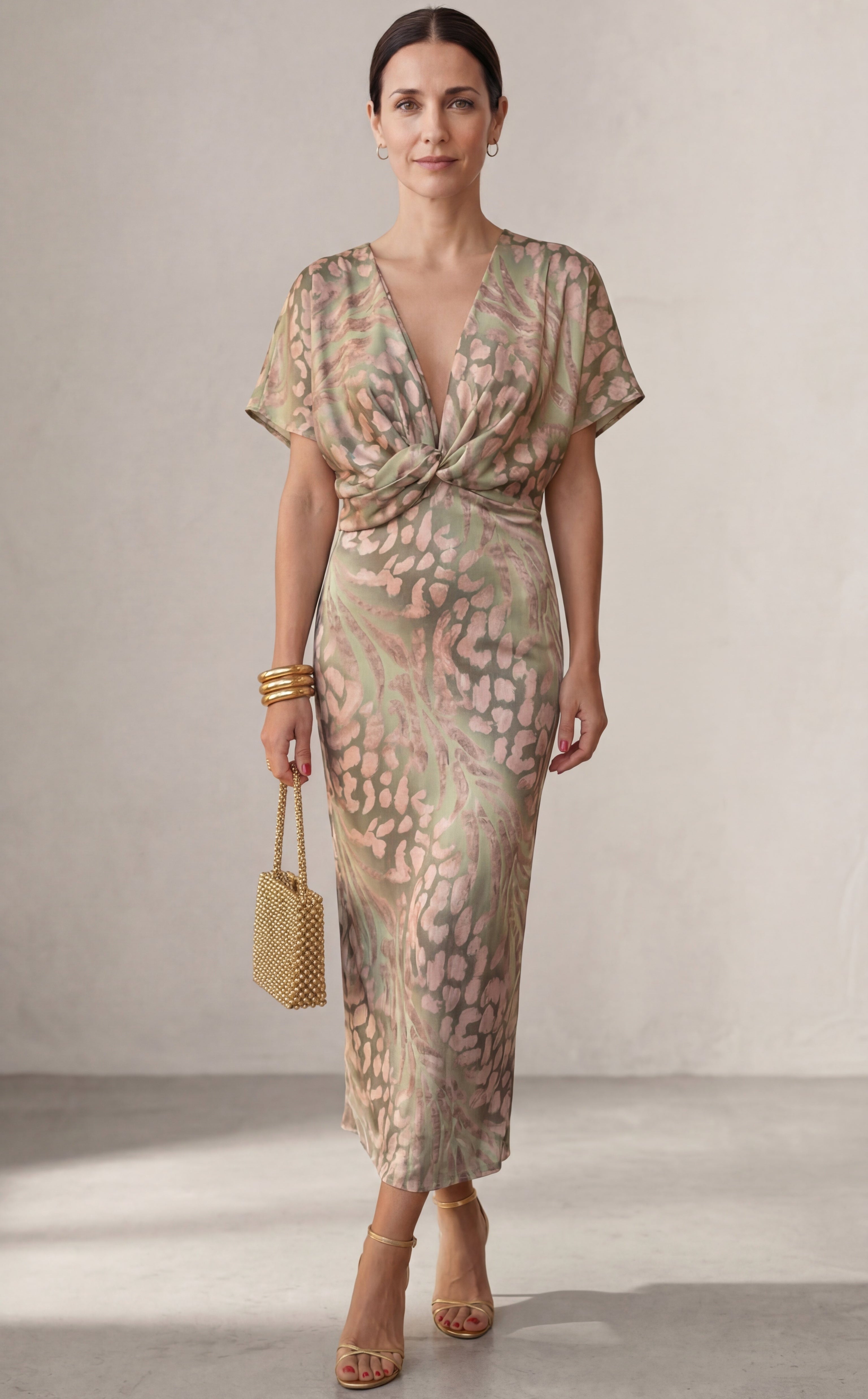 Calandra Copper Midi Dress