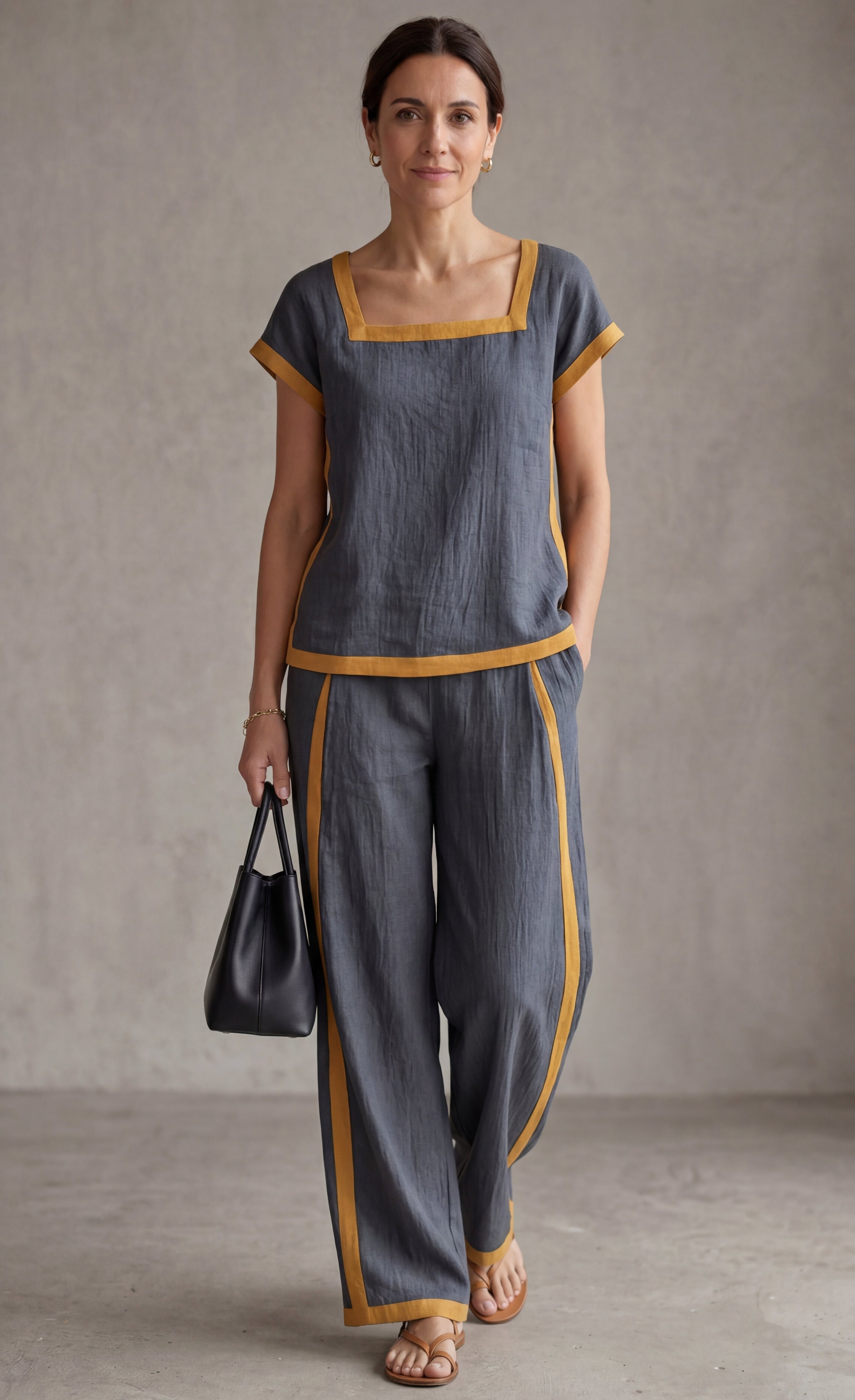 Linen Co-ord Set Elegant Two-Piece