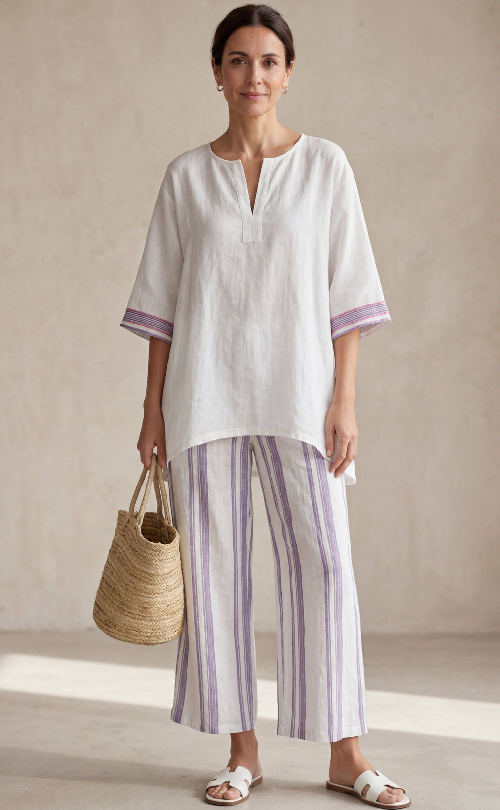 Allegra — T-Shirt Comfortable & Trousers Bamboo Striped
