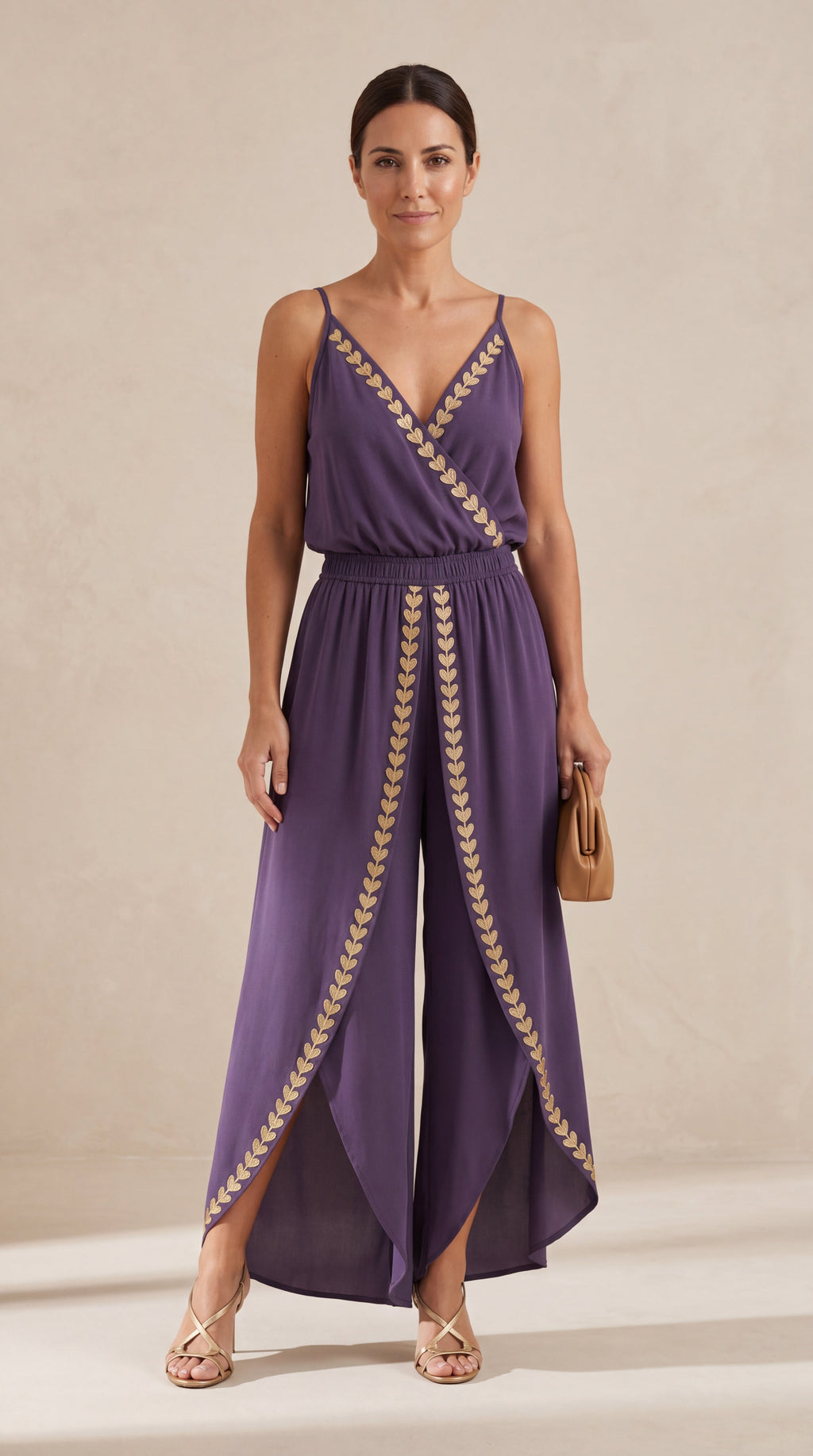 Donatila | Open-Leg Jumpsuit with Gold Detail