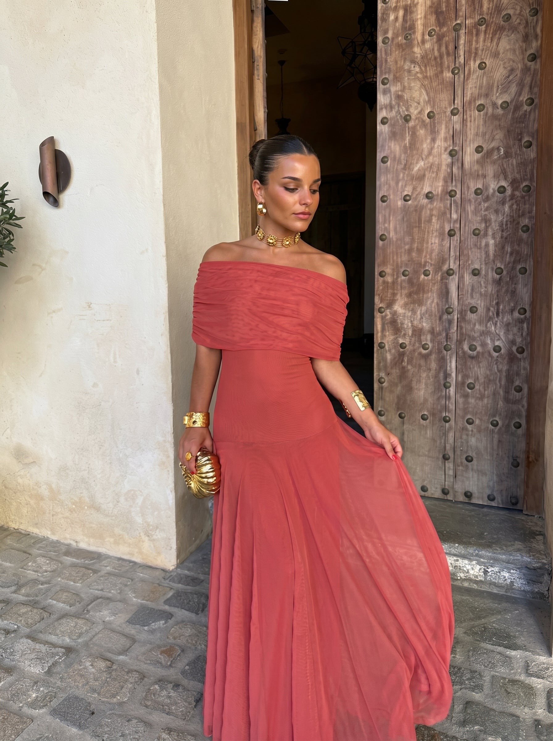 Toledo Maxi Dress in Terracotta