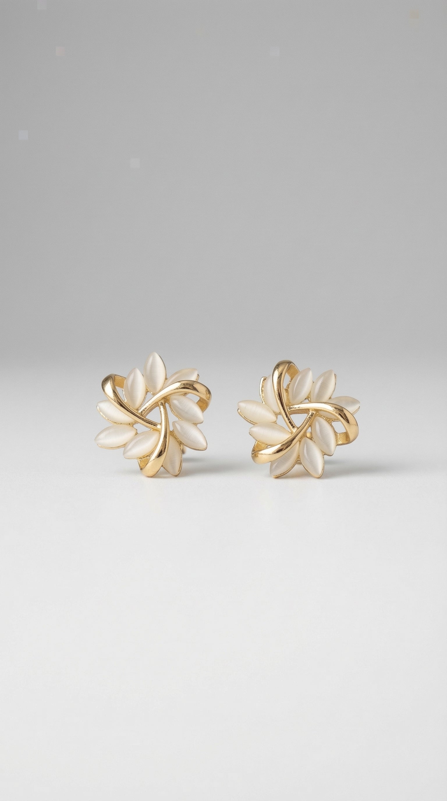 Luxury White Gold Opal Earrings