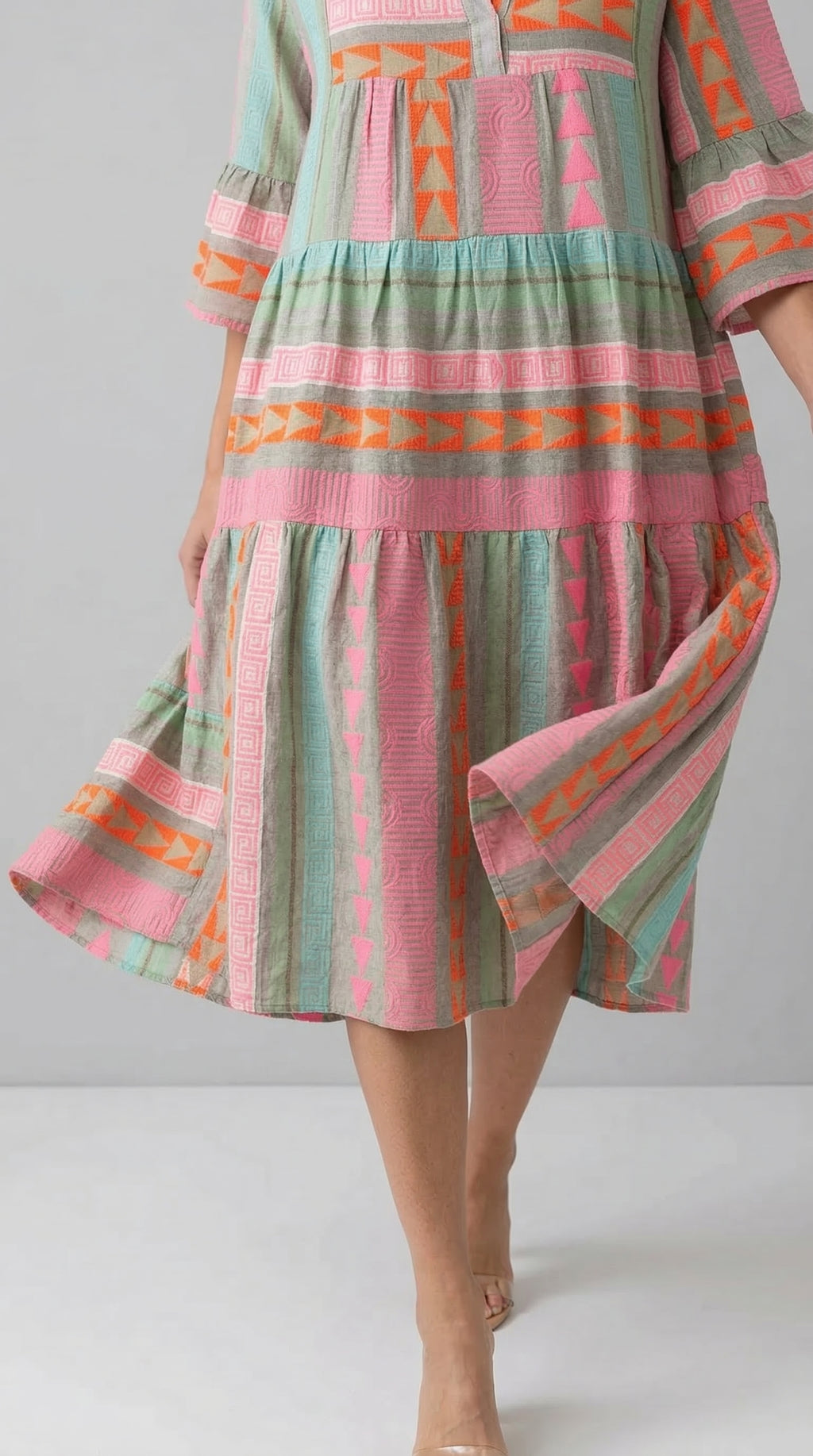 Lucy | Patterned Flowing Midi Dress