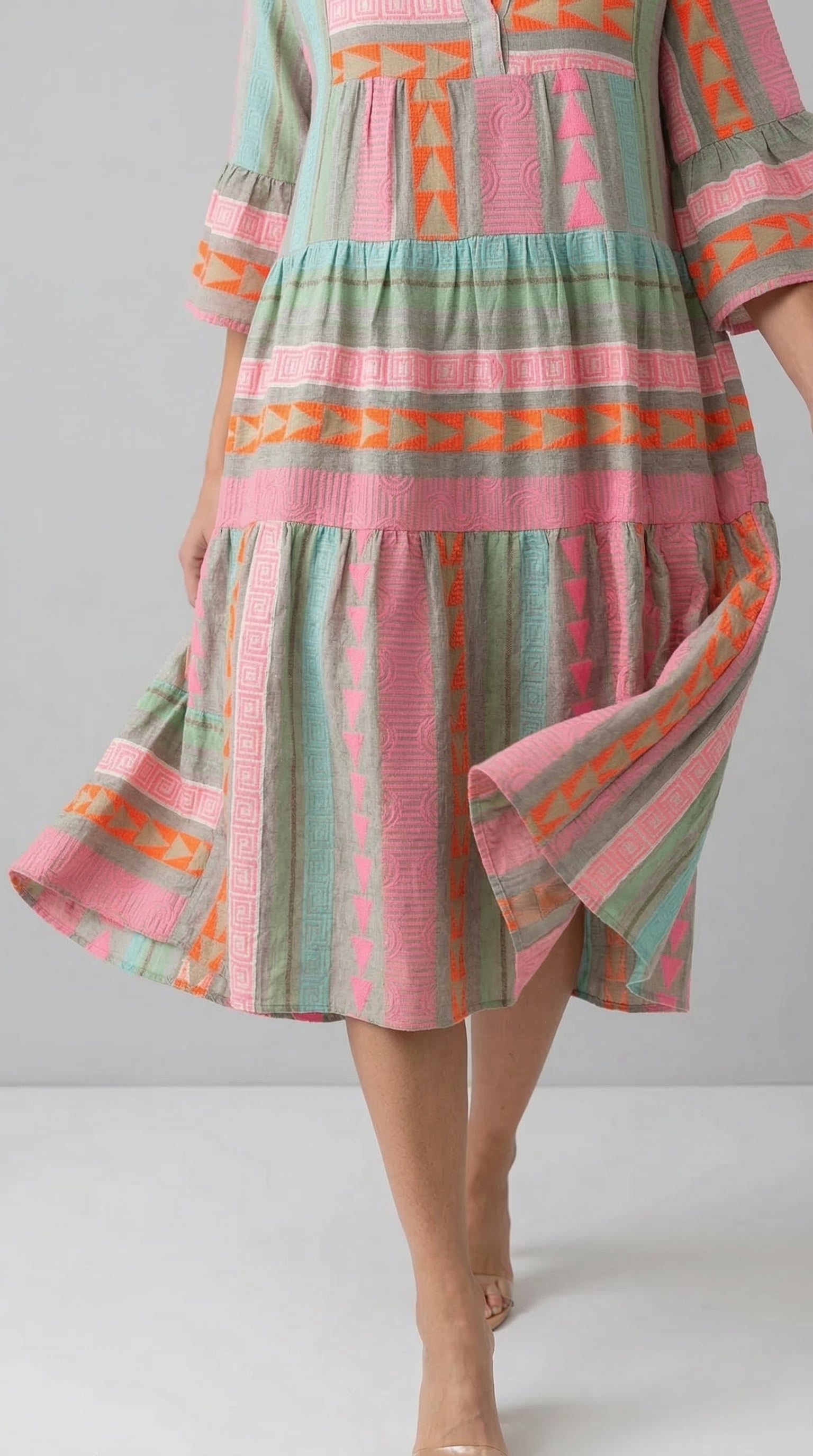 Lucy | Patterned Flowing Midi Dress
