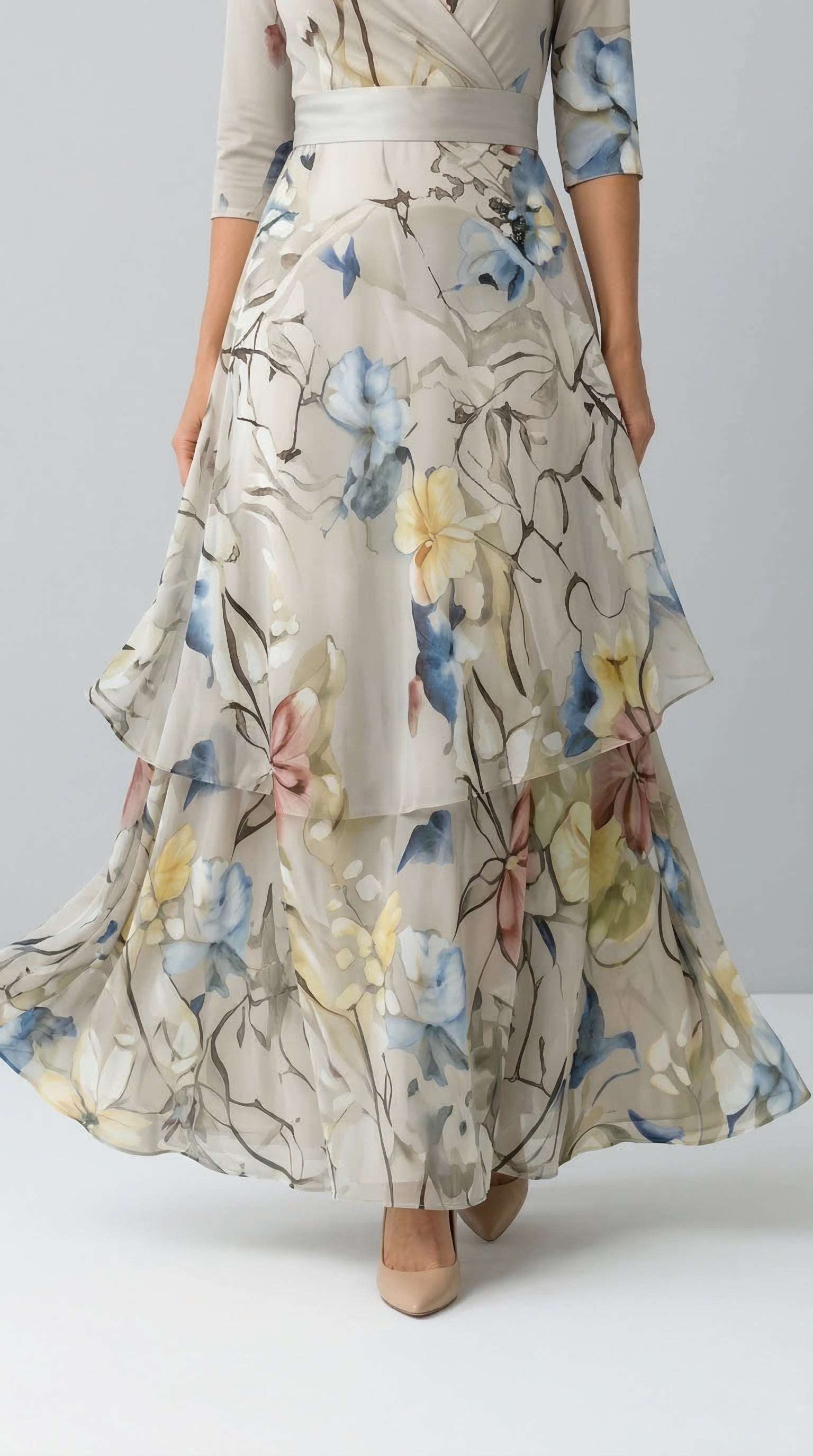 Lillian | Wrap-Style Flowing Maxi Dress