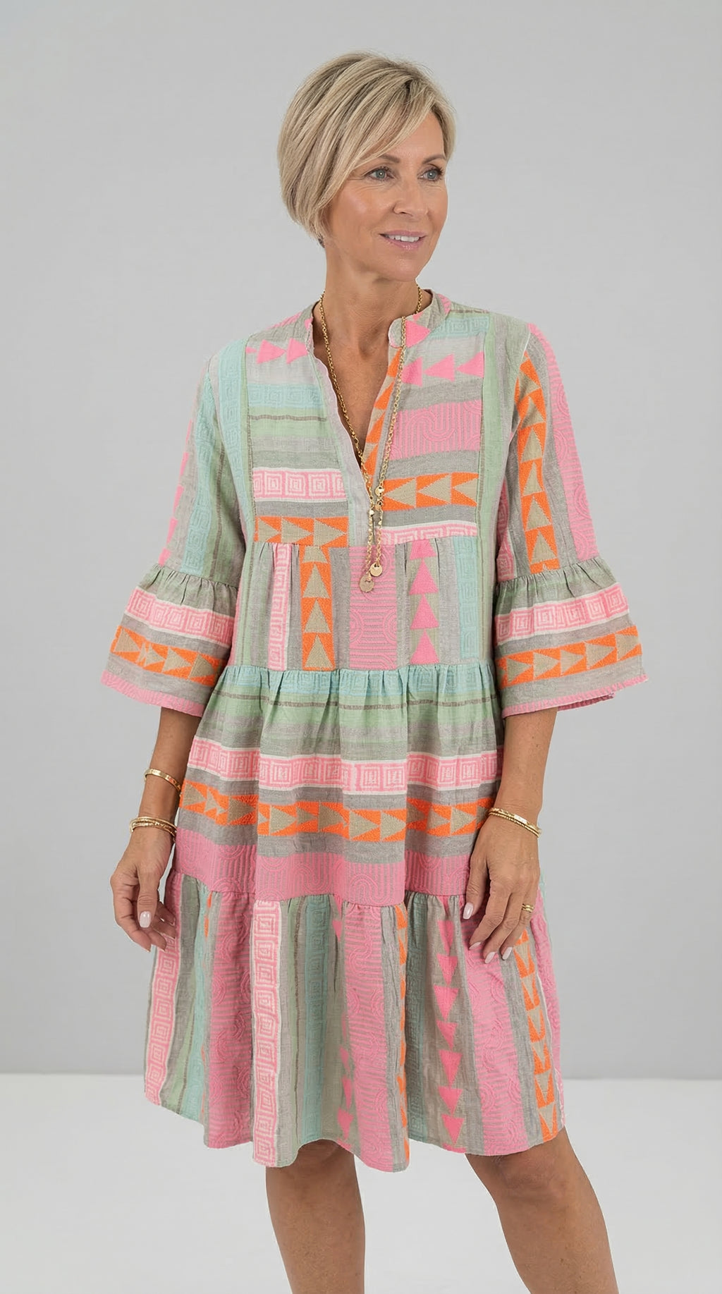 Lucy | Patterned Flowing Midi Dress
