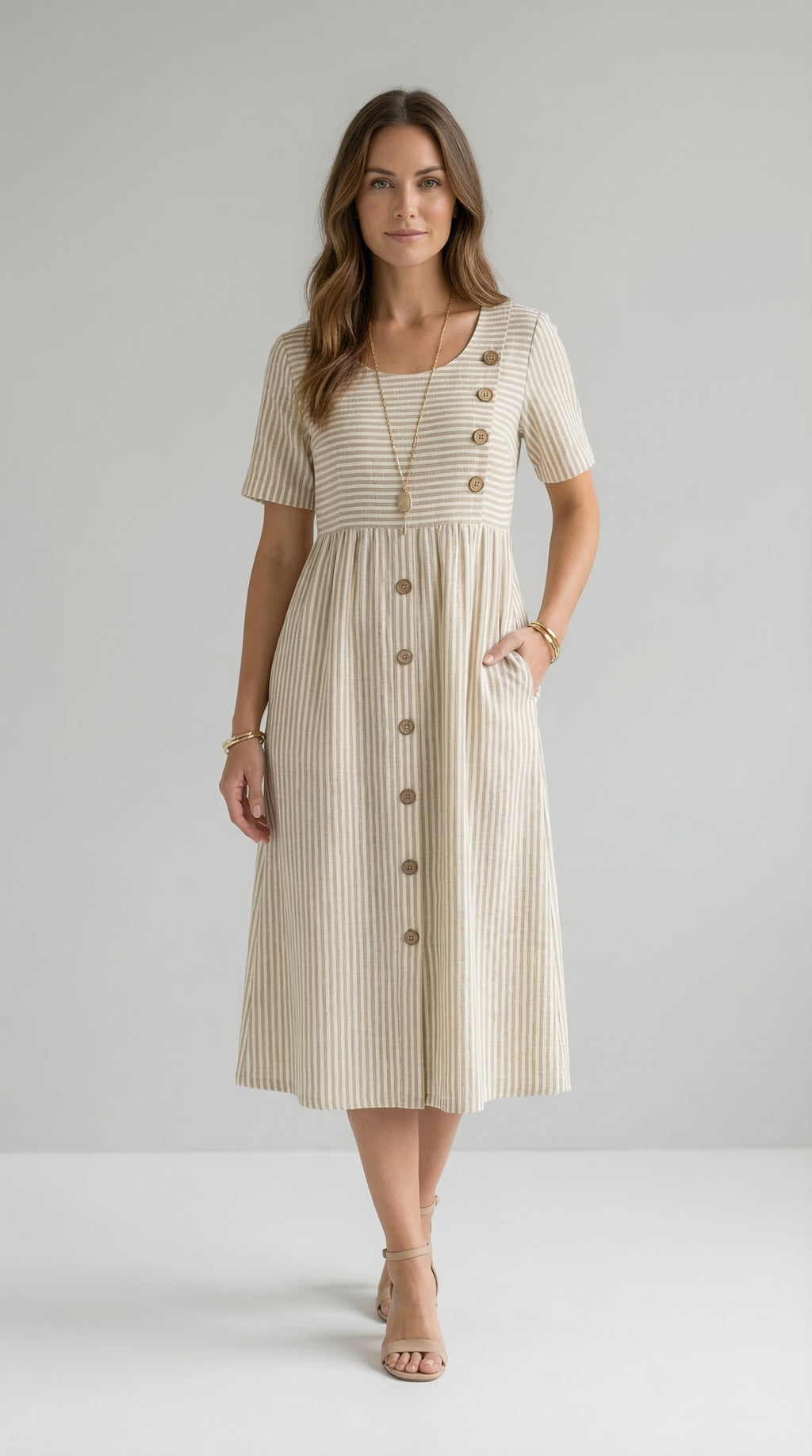 Wanda™ Striped Midi Dress