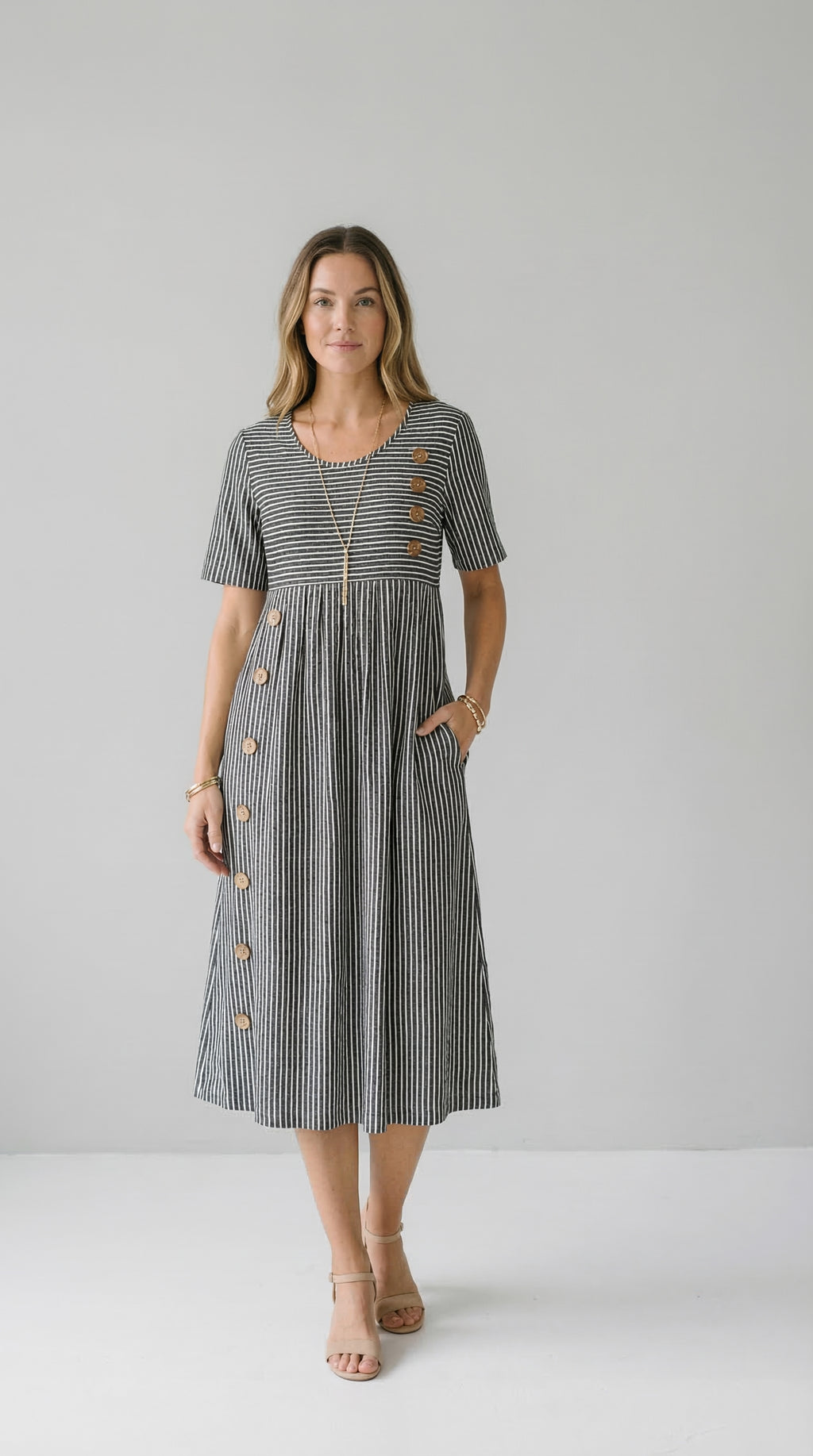 Wanda™ Striped Midi Dress