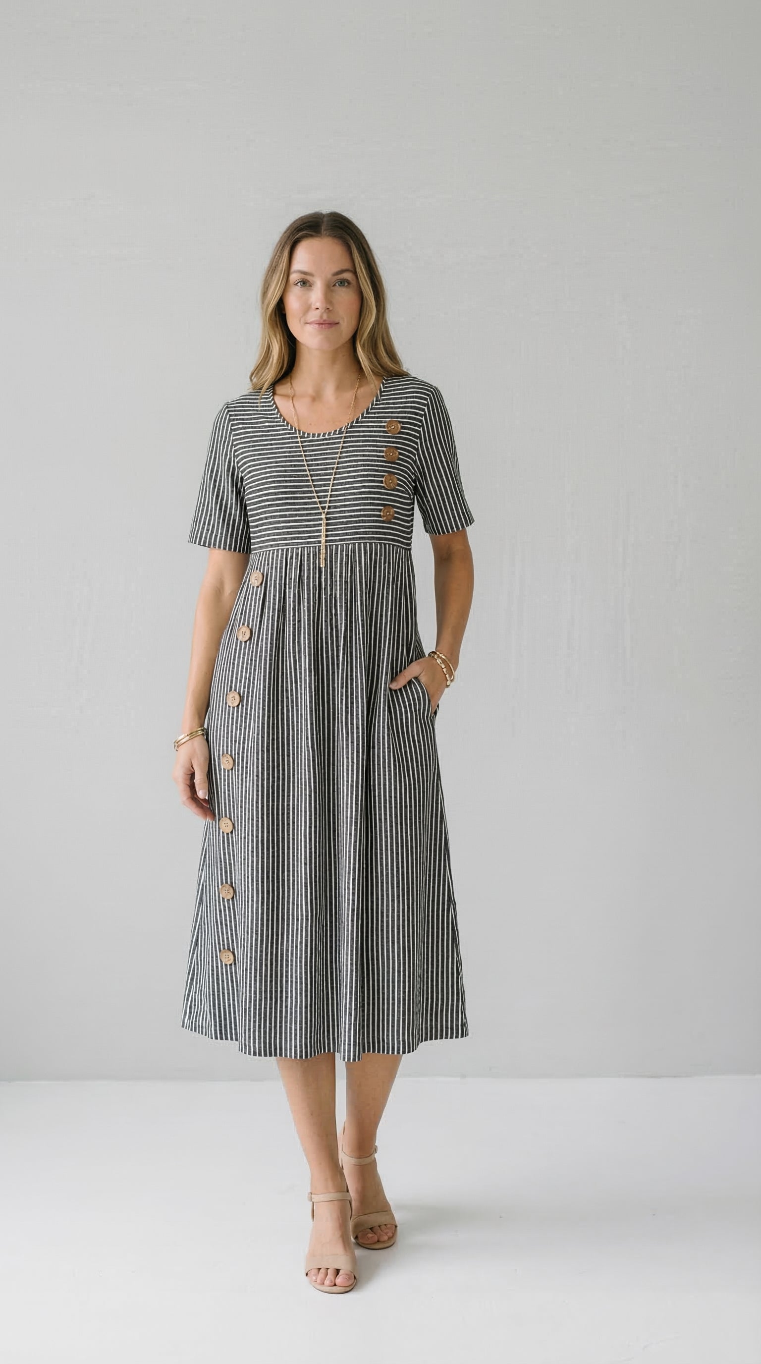 Wanda™ Striped Midi Dress