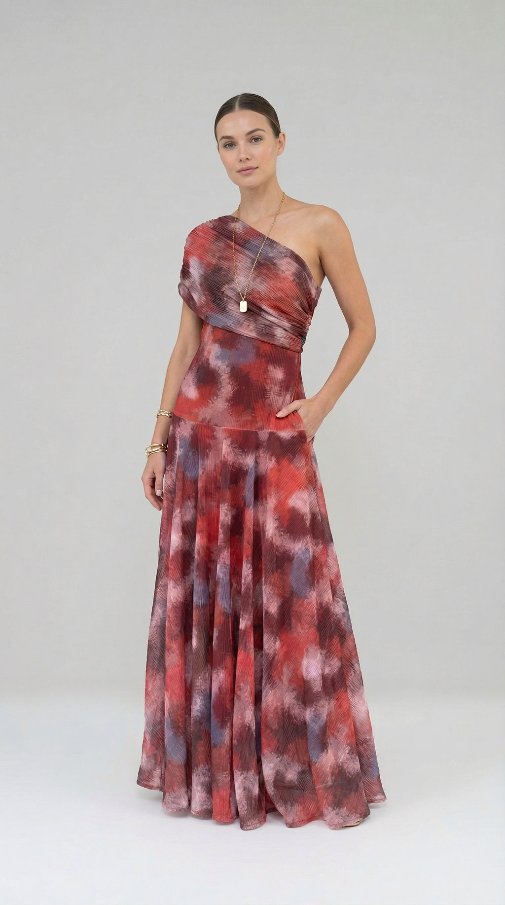 Jessamy – One-Shoulder Tie-Dye Maxi Dress