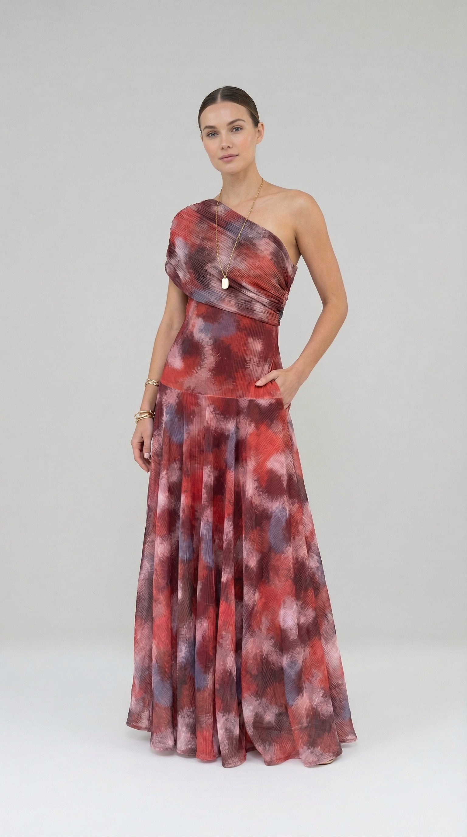 Jessamy – One-Shoulder Tie-Dye Maxi Dress