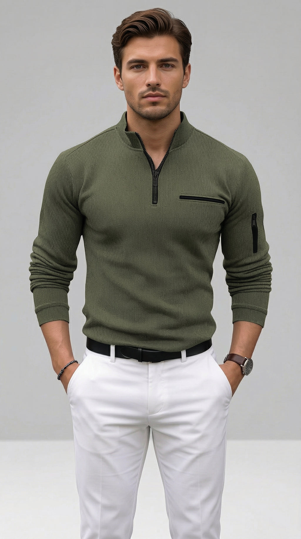 Gus | Long-Sleeve Zip Shirt