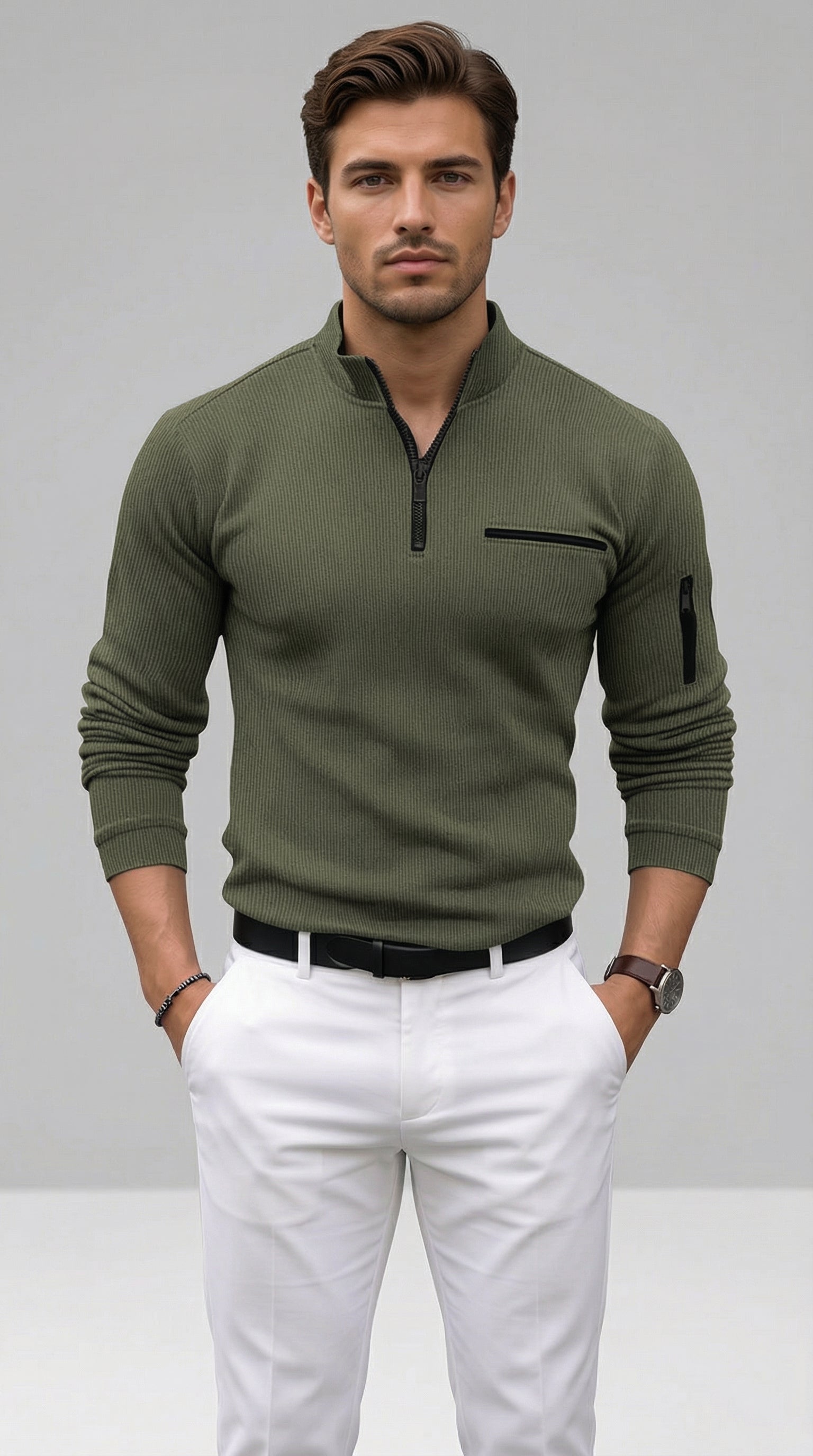 Gus | Long-Sleeve Zip Shirt