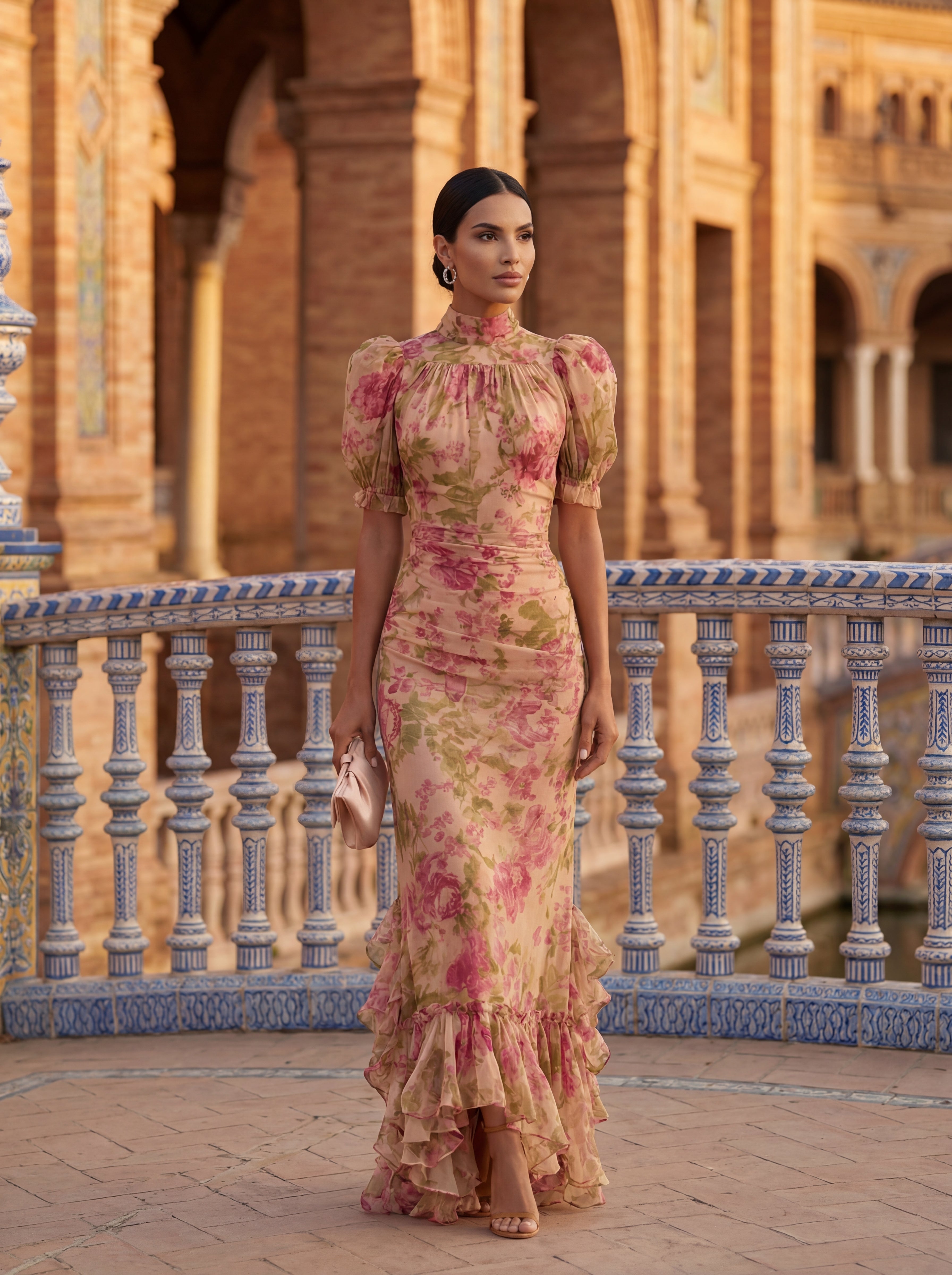 Rosario Watercolour Floral Midi Dress