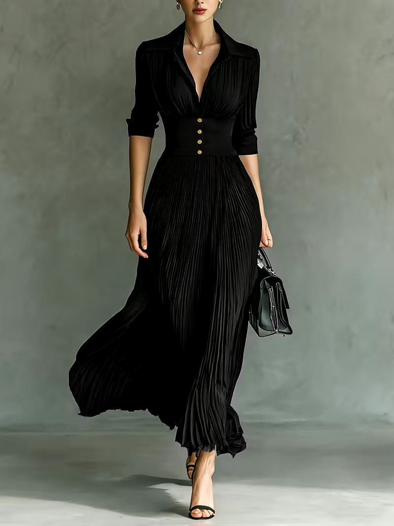 Joan | Elegant Black Maxi Dress