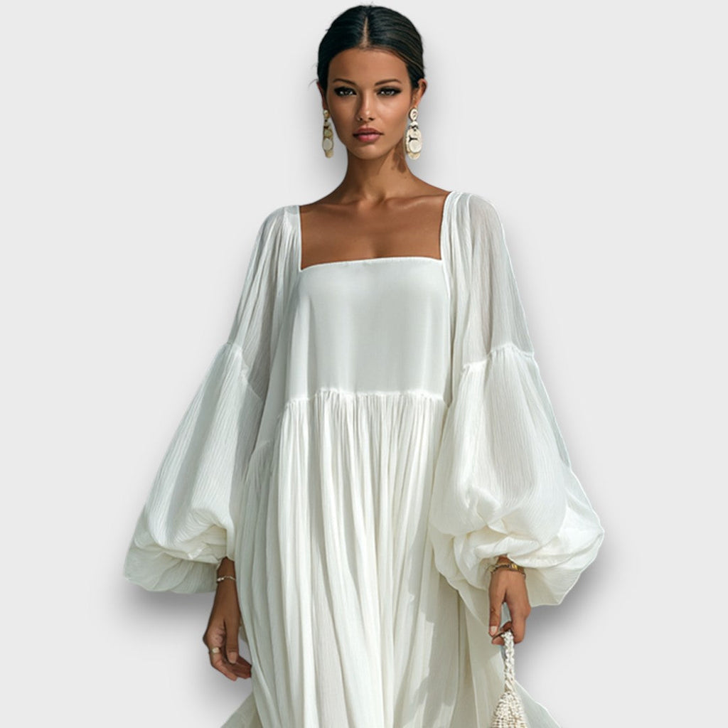 Mila | Elegant White Maxi Dress