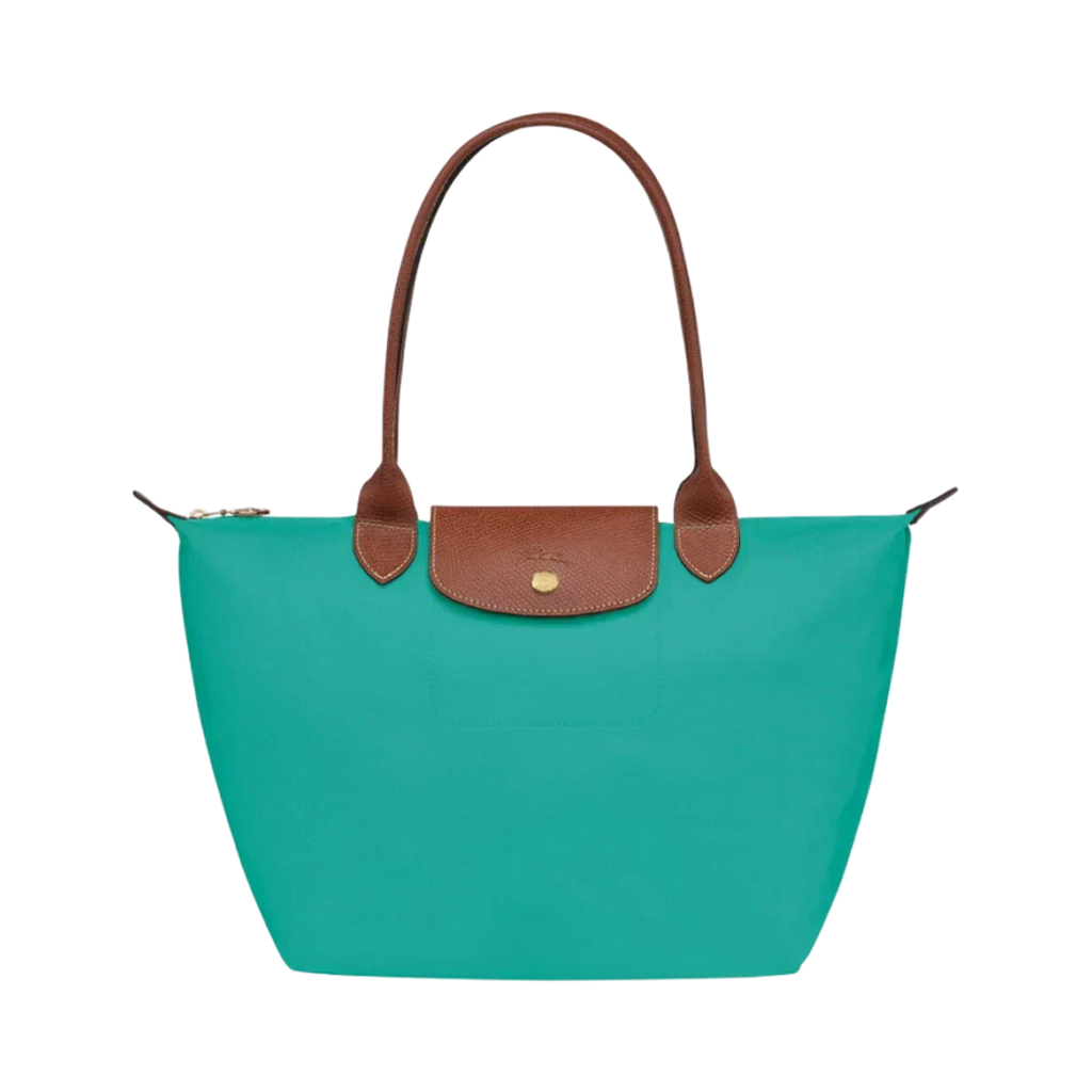 Lether Bag  — Large Foldable Tote Bag, Turquoise
