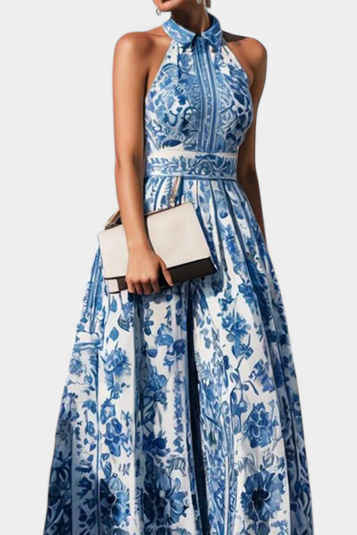 Shante Porcelain Floral A-Line Dress