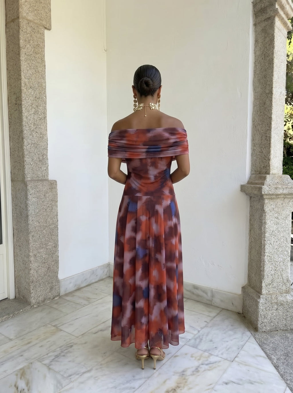 Toledo Printed Maxi Dress | Red