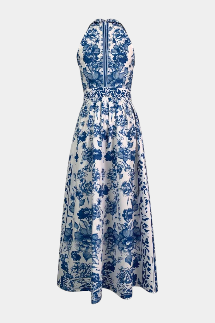 Shante Porcelain Floral A-Line Dress