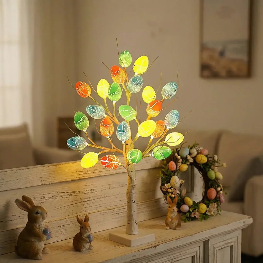SpringAura - Colorful LED Easter Light Tree for Festive Home Decor