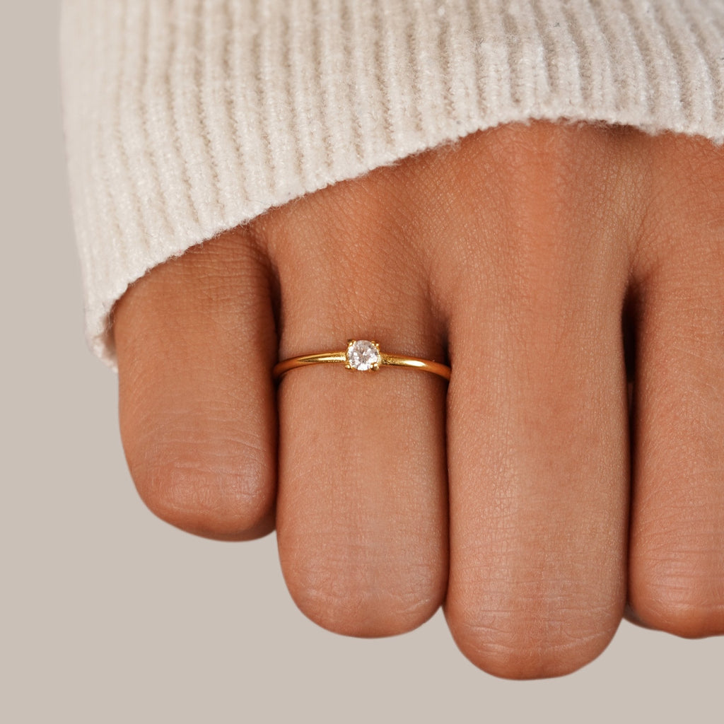 Gold Ring with Birthstone