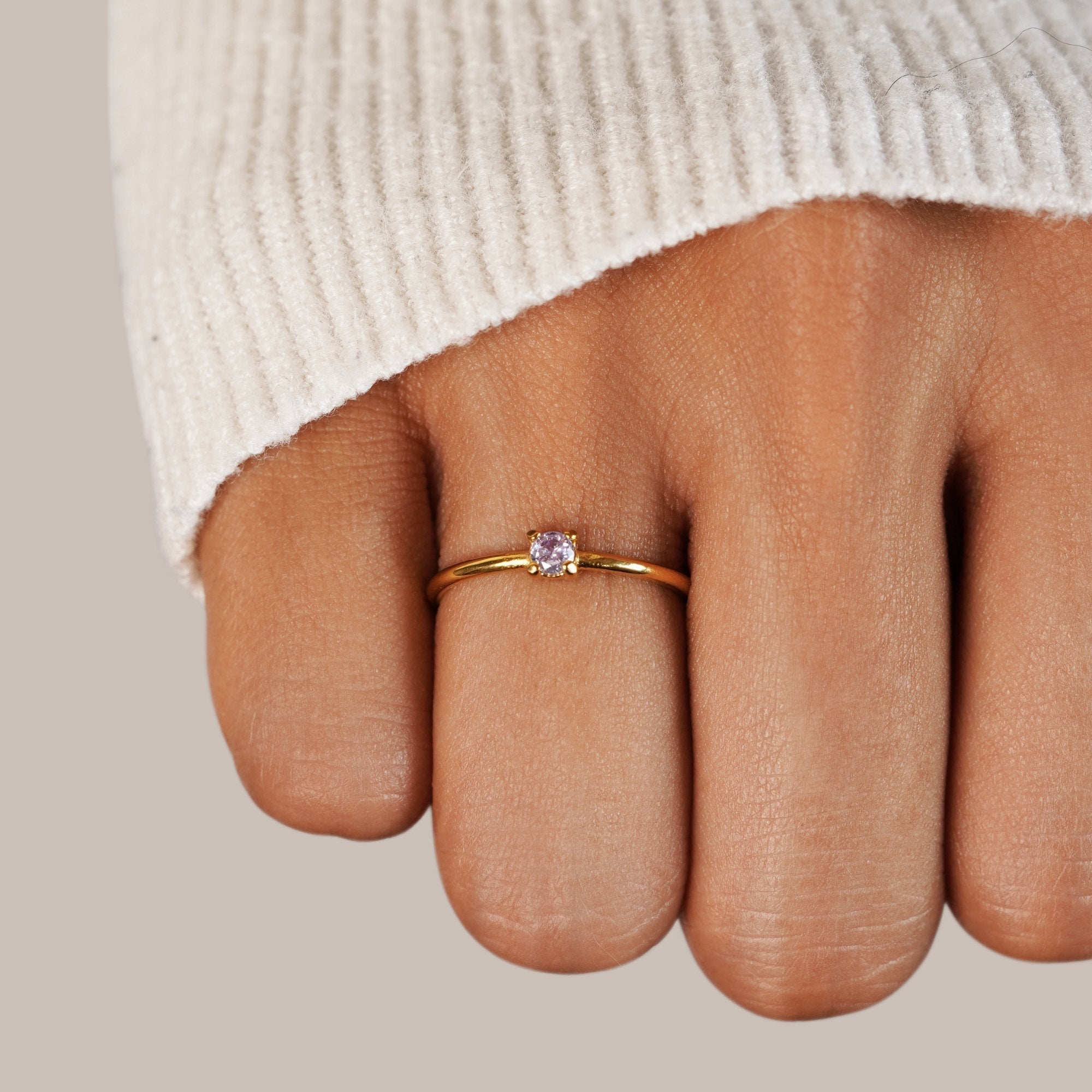 Gold Ring with Birthstone