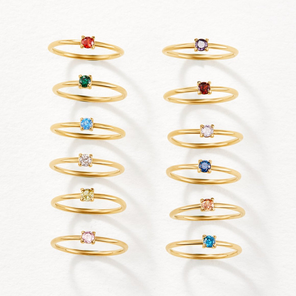 Gold Ring with Birthstone