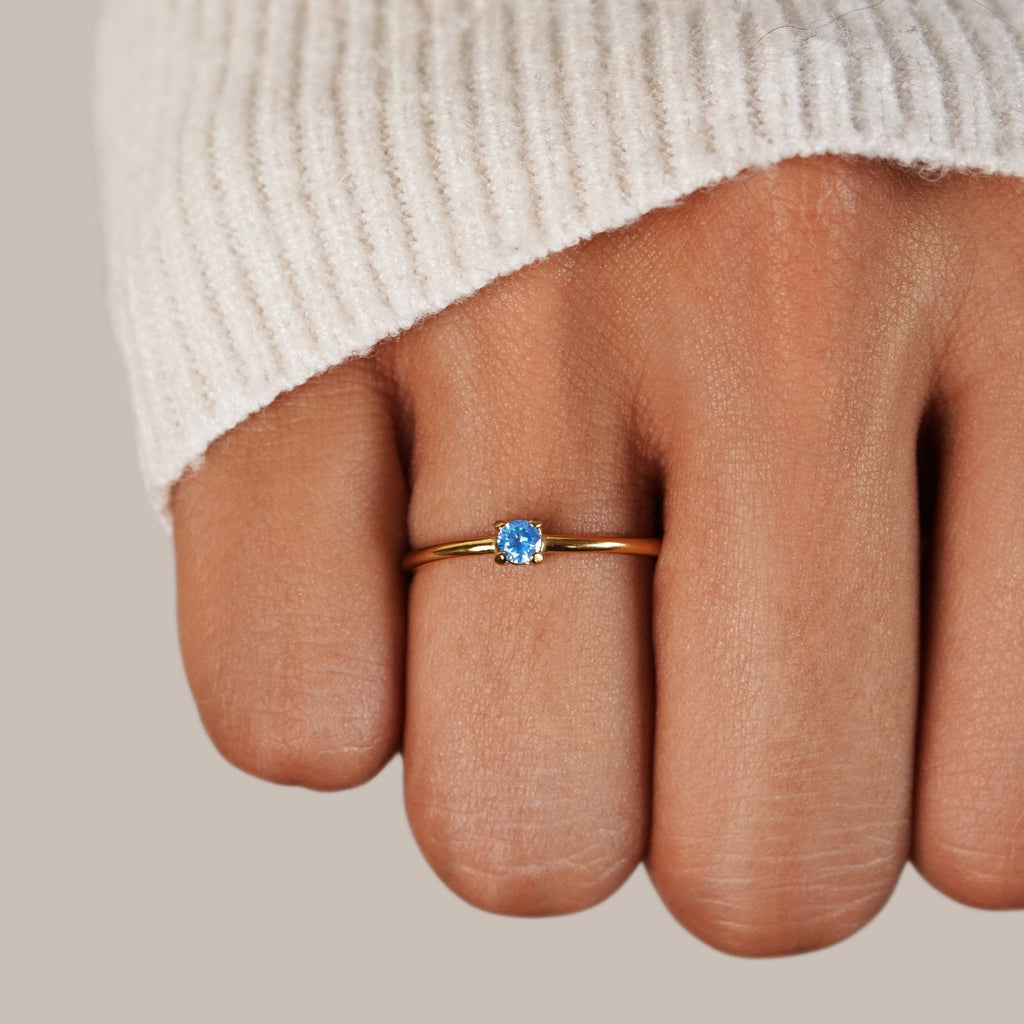 Gold Ring with Birthstone