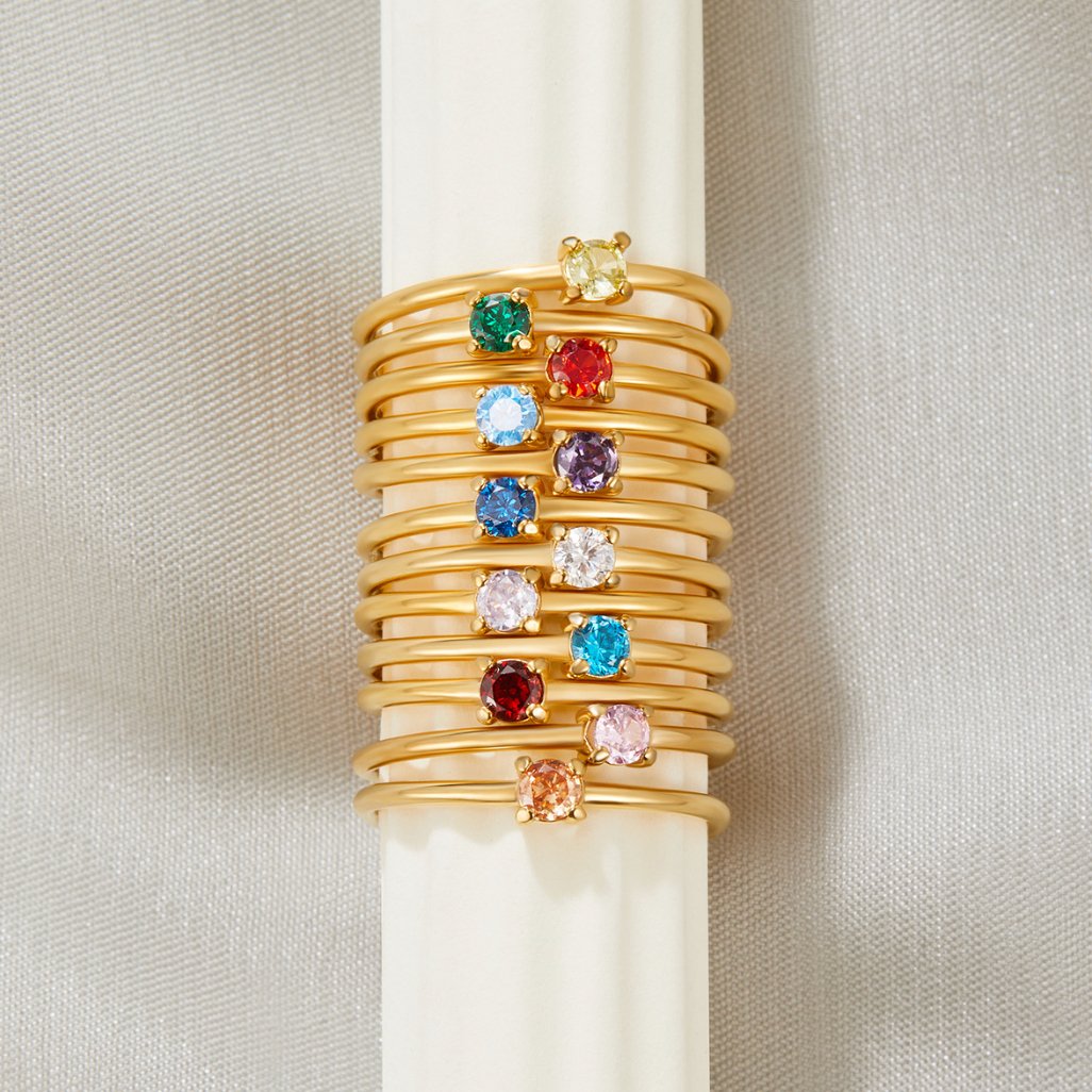 Gold Ring with Birthstone