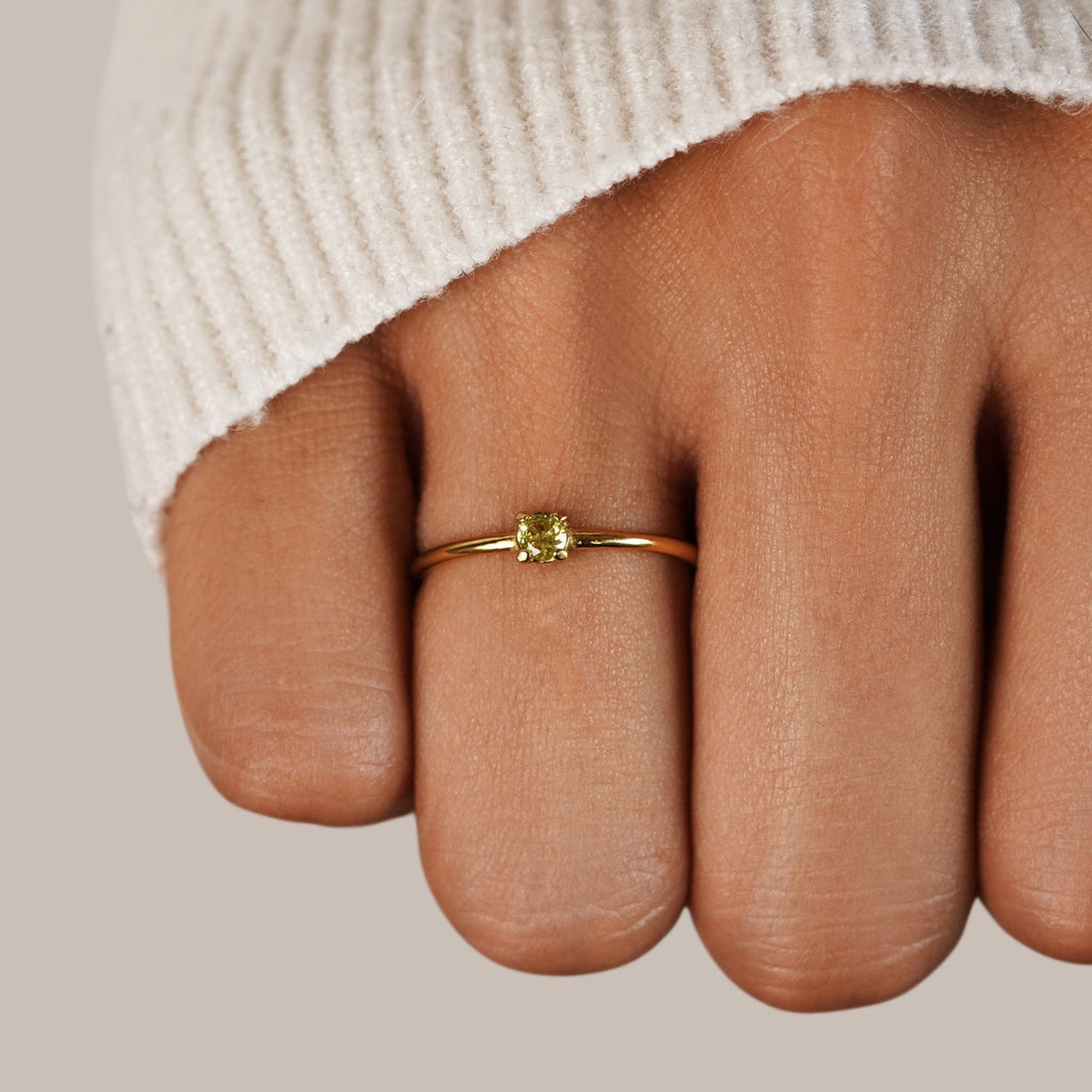 Gold Ring with Birthstone