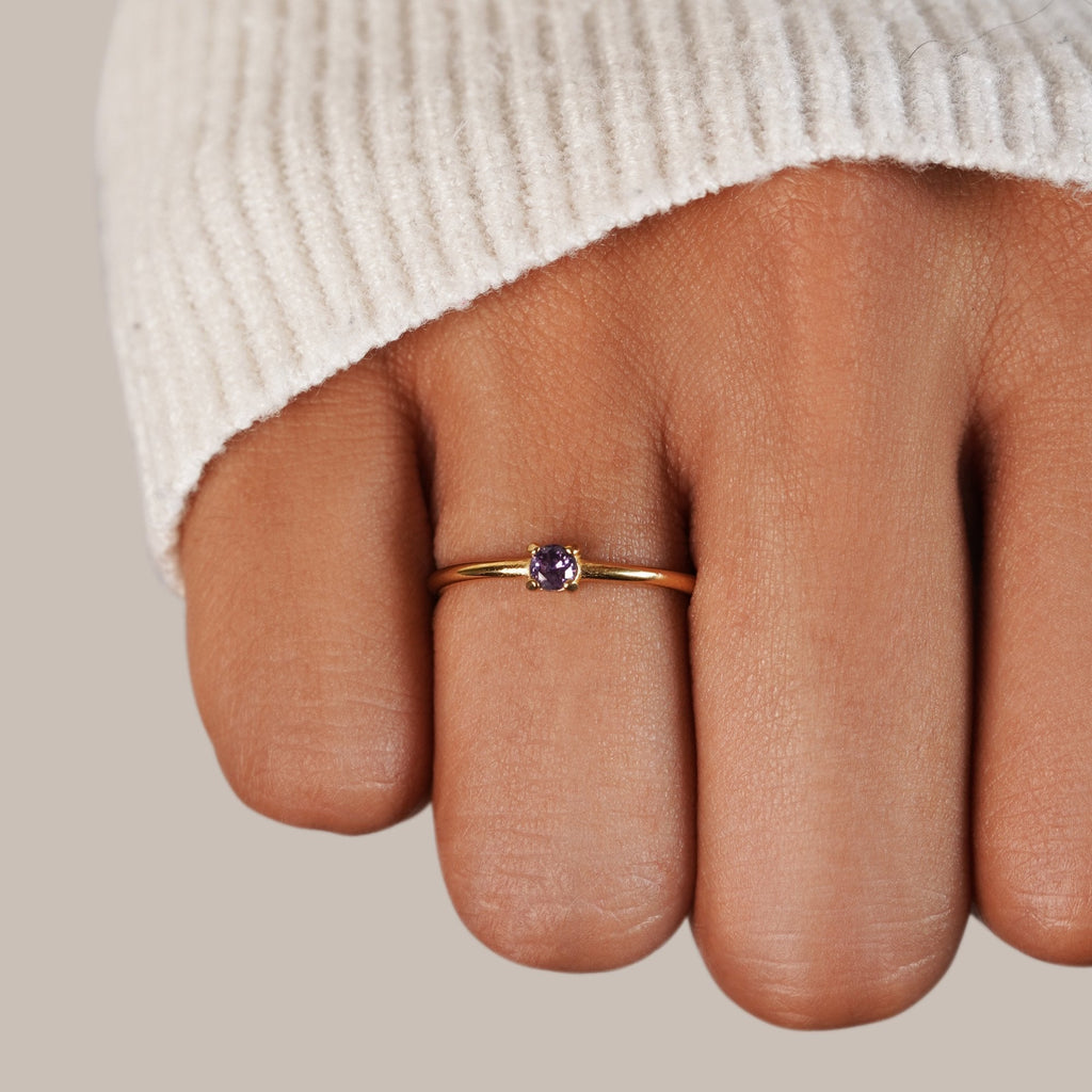Gold Ring with Birthstone