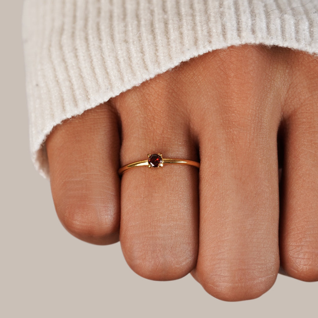 Gold Ring with Birthstone