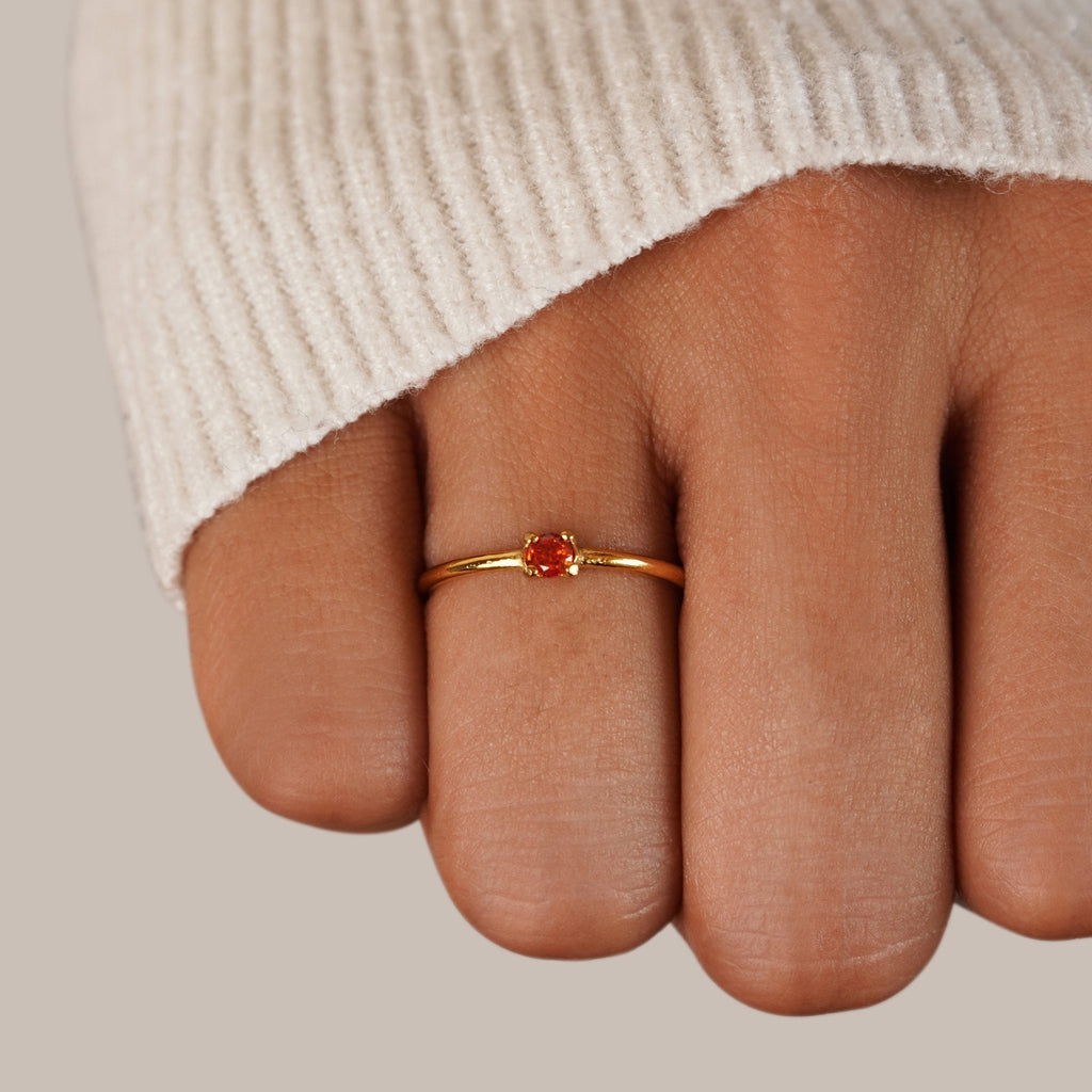 Gold Ring with Birthstone