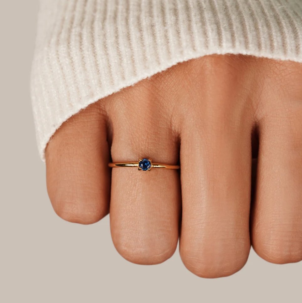 Gold Ring with Birthstone