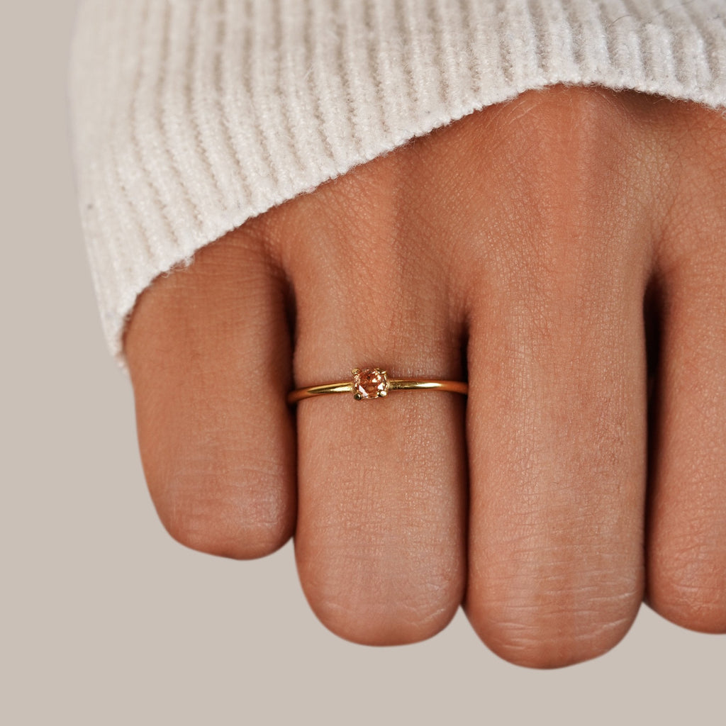 Gold Ring with Birthstone
