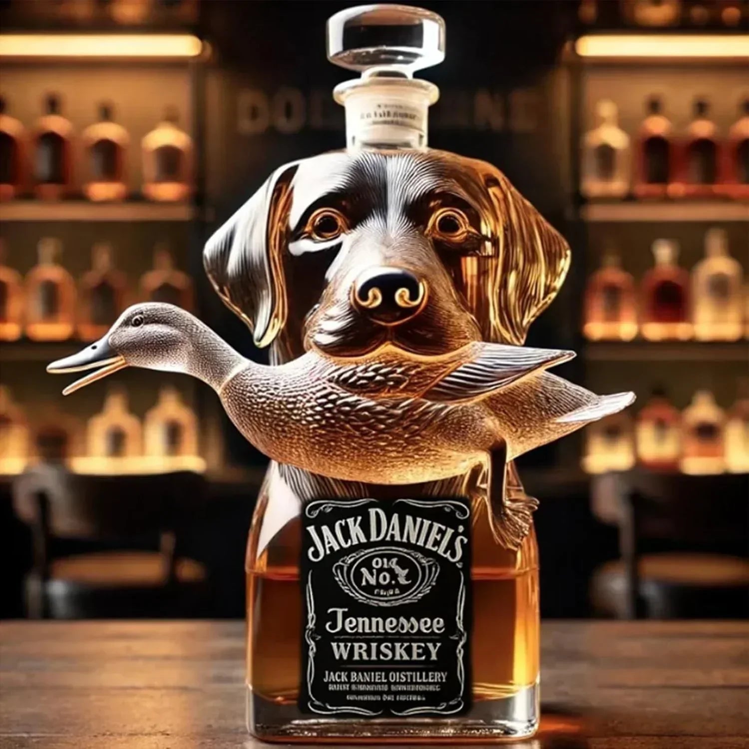 Whiskey Bottle - Hunting Dog