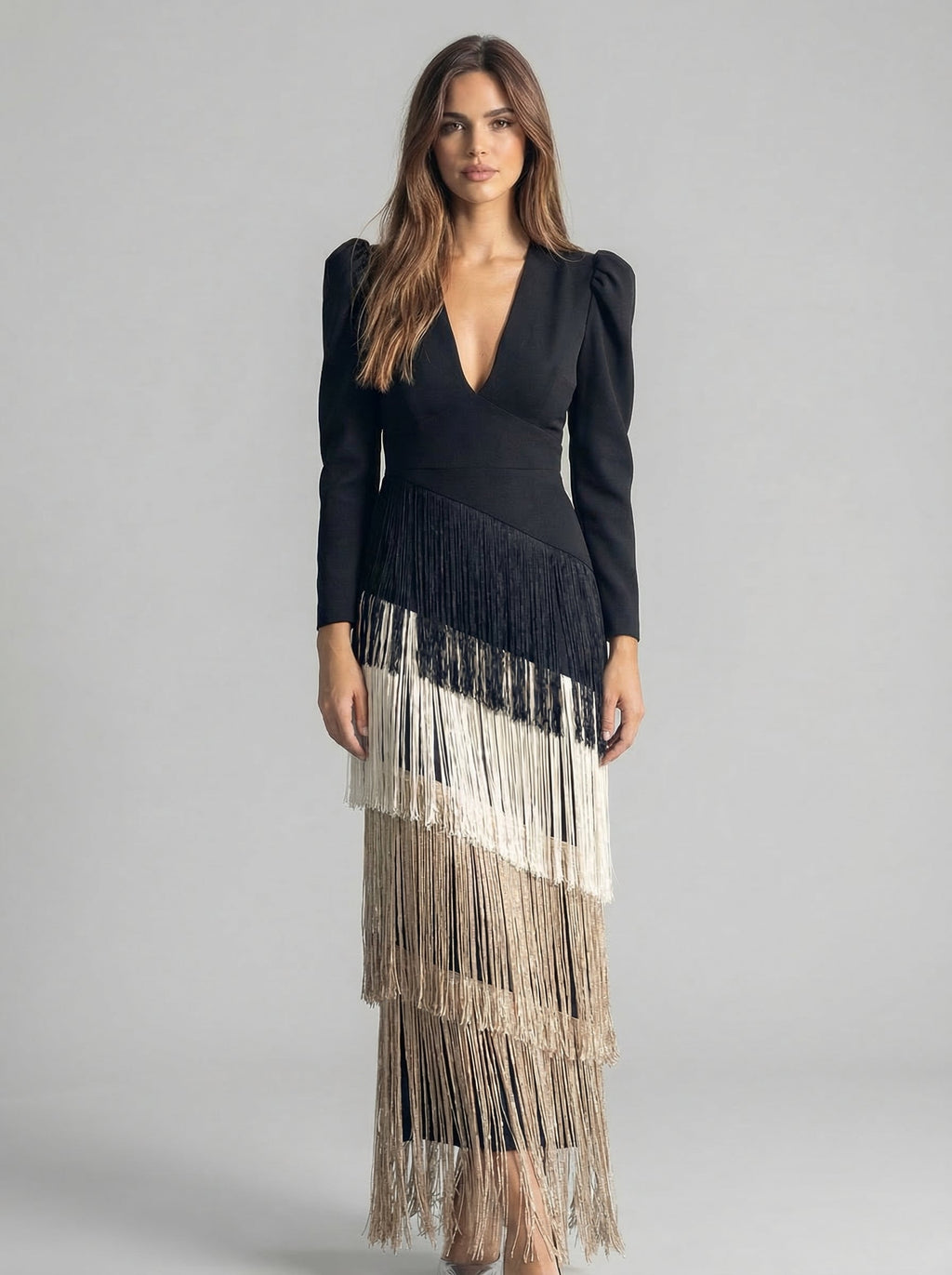 Salvia | Long Fringe Wedding-Guest Dress