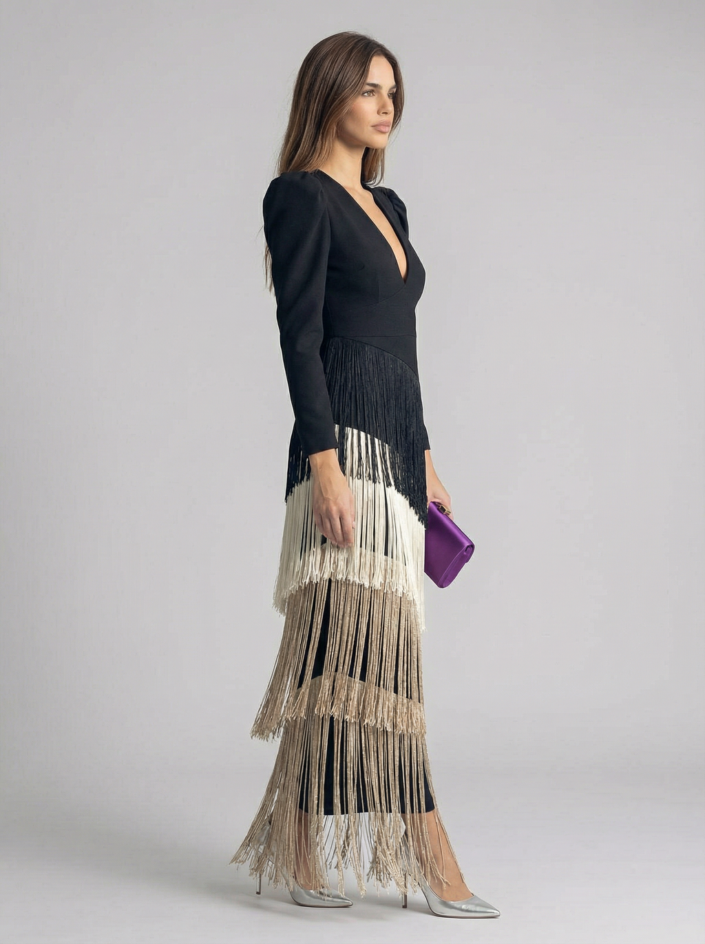 Salvia | Long Fringe Wedding-Guest Dress