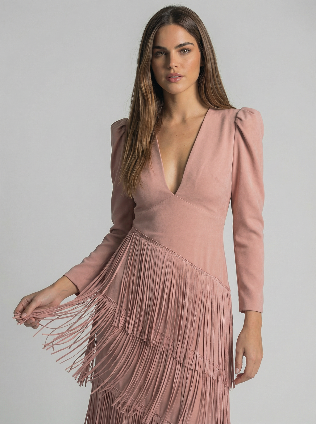 Salvia | Long Fringe Wedding-Guest Dress