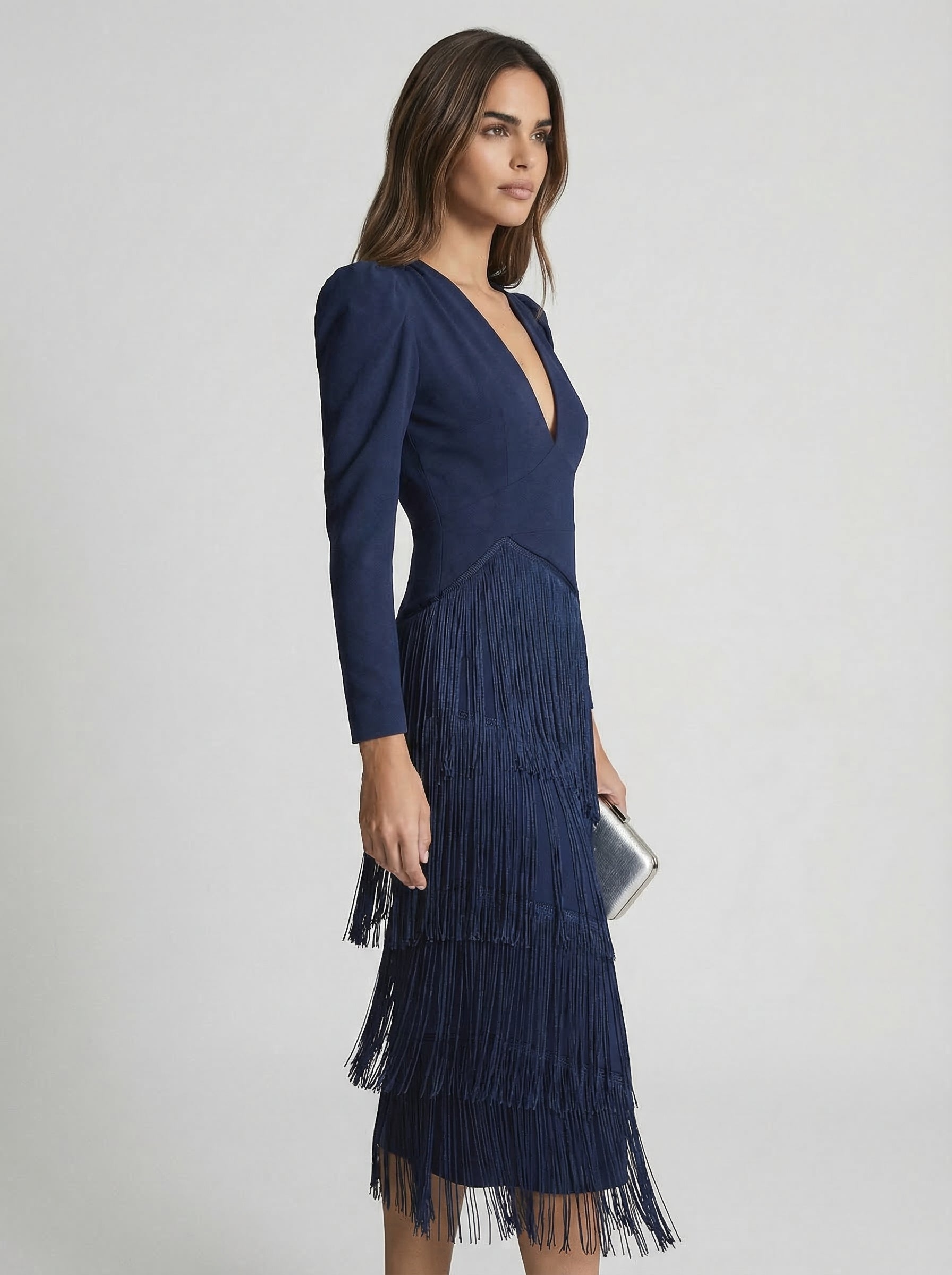 Salvia | Long Fringe Wedding-Guest Dress