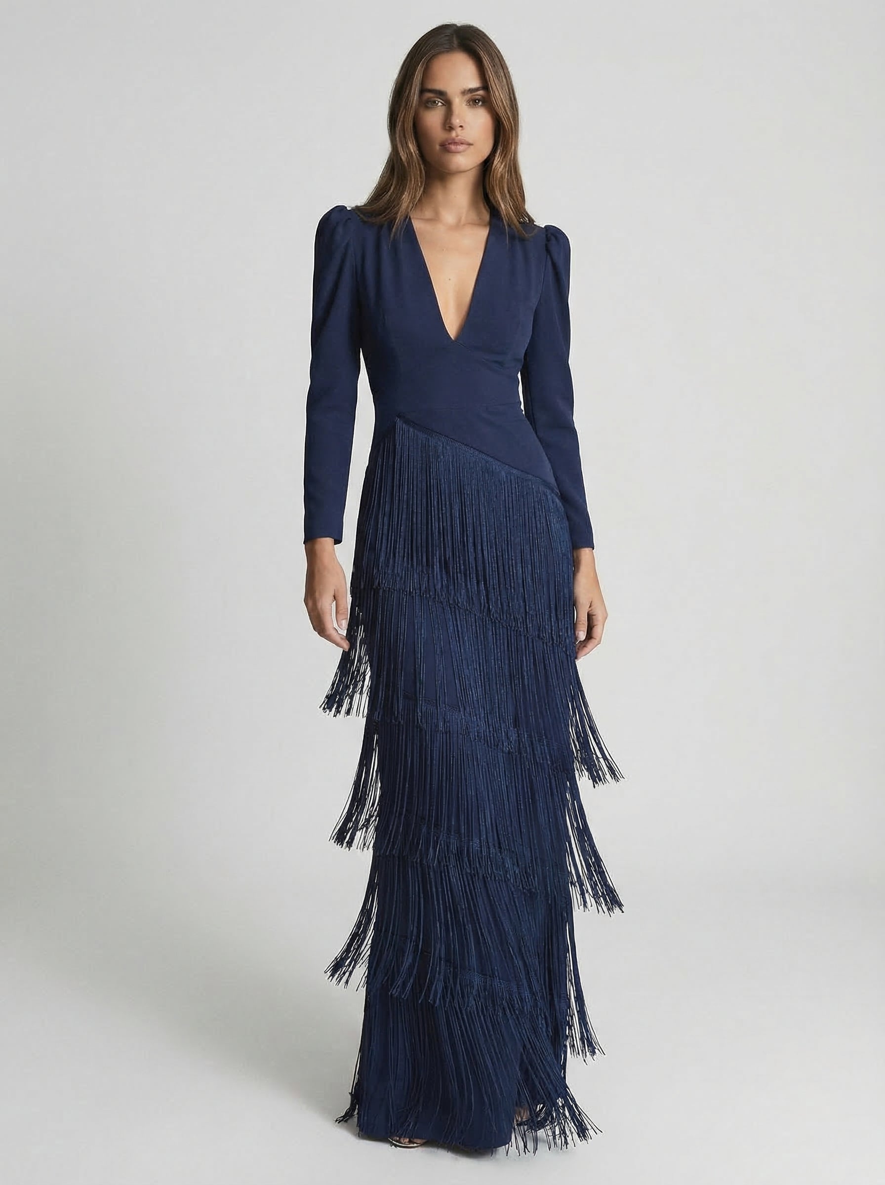 Salvia | Long Fringe Wedding-Guest Dress