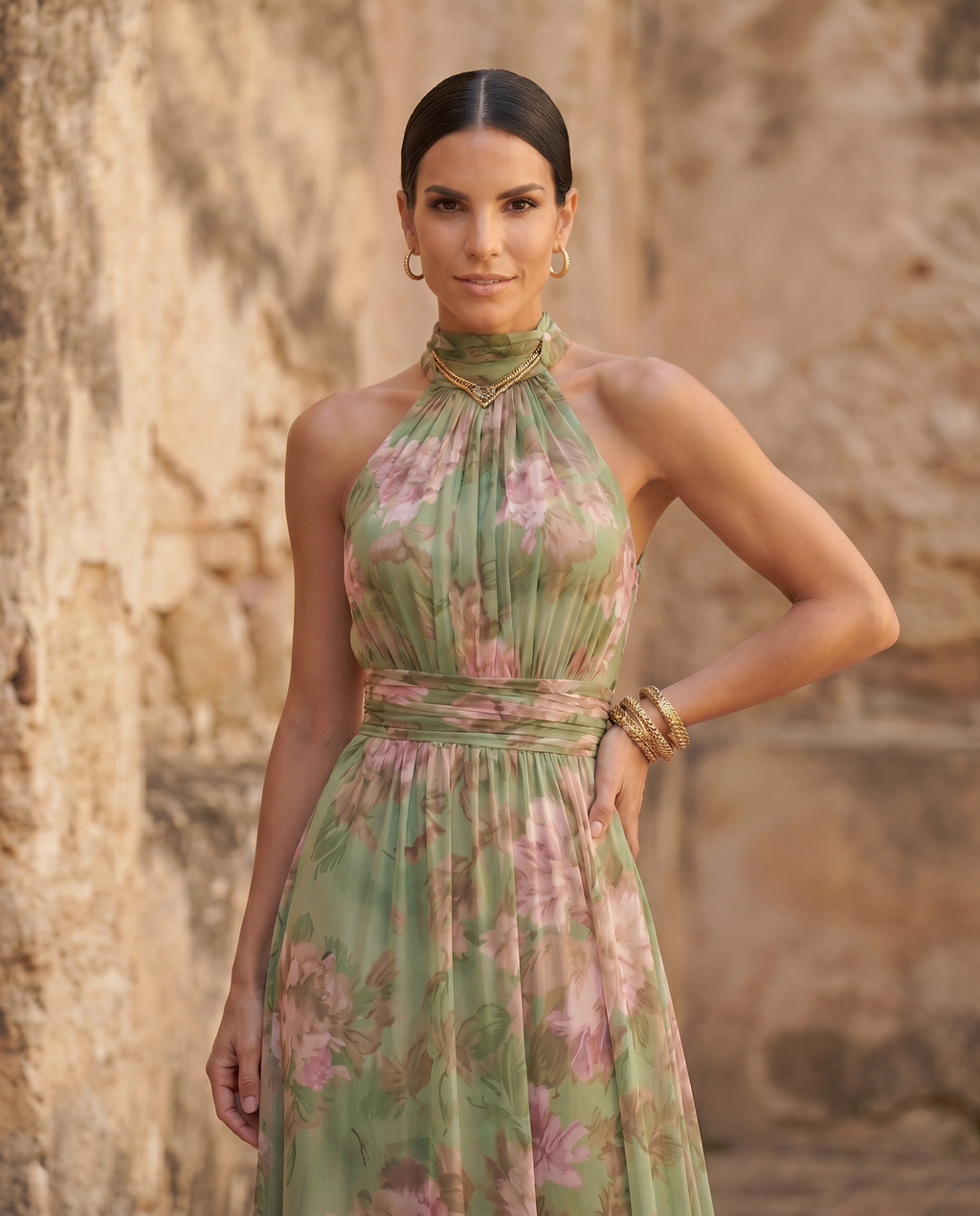 Olivia | Green Maxi Dress