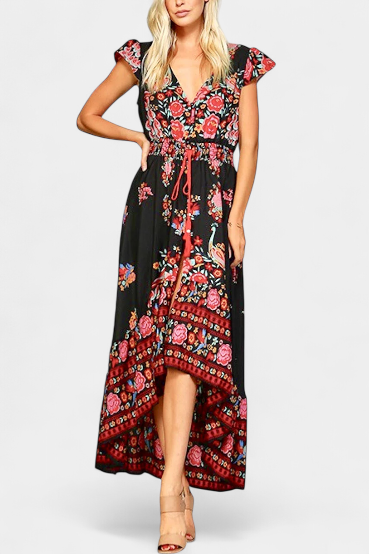 Chiara Bohemian Floral Maxi Dress