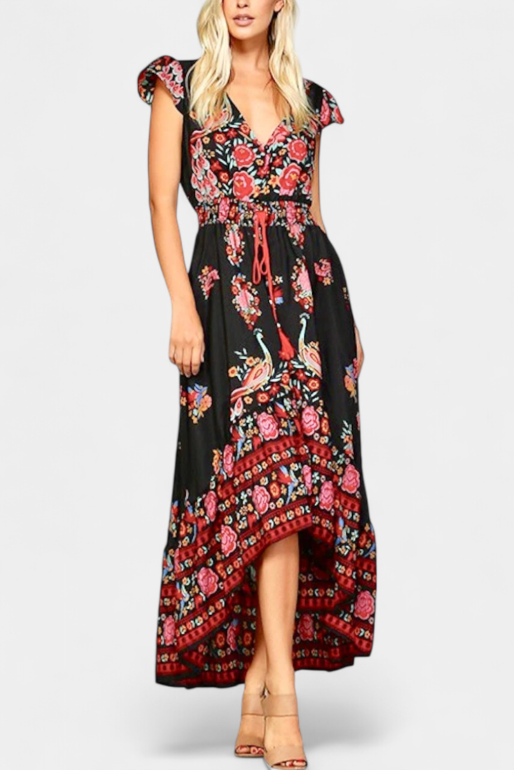 Chiara Bohemian Floral Maxi Dress