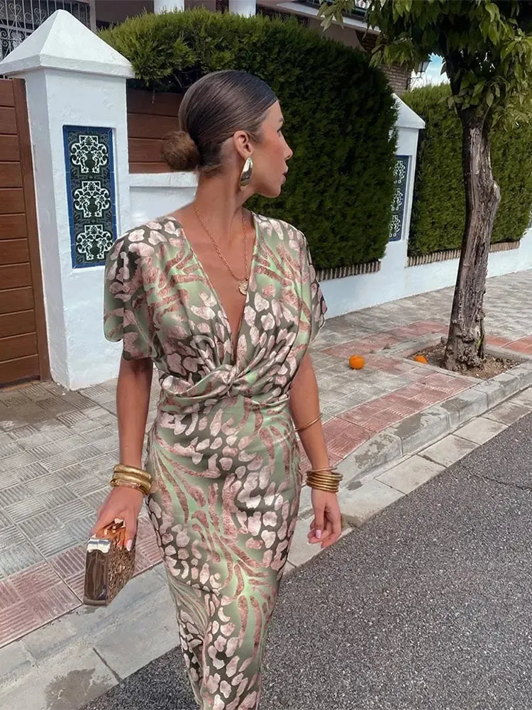 Claire | Copper-coloured midi dress